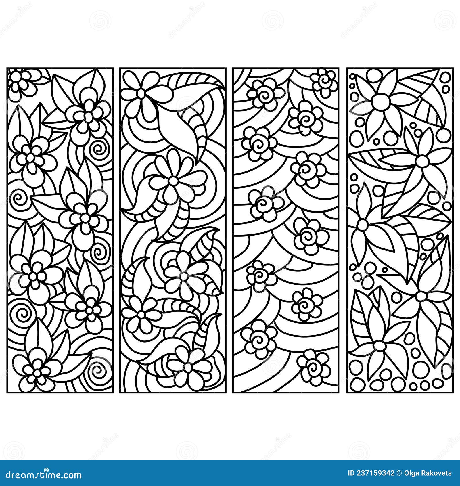Coloring bookmarks set stock vector. Illustration of book - 120880616