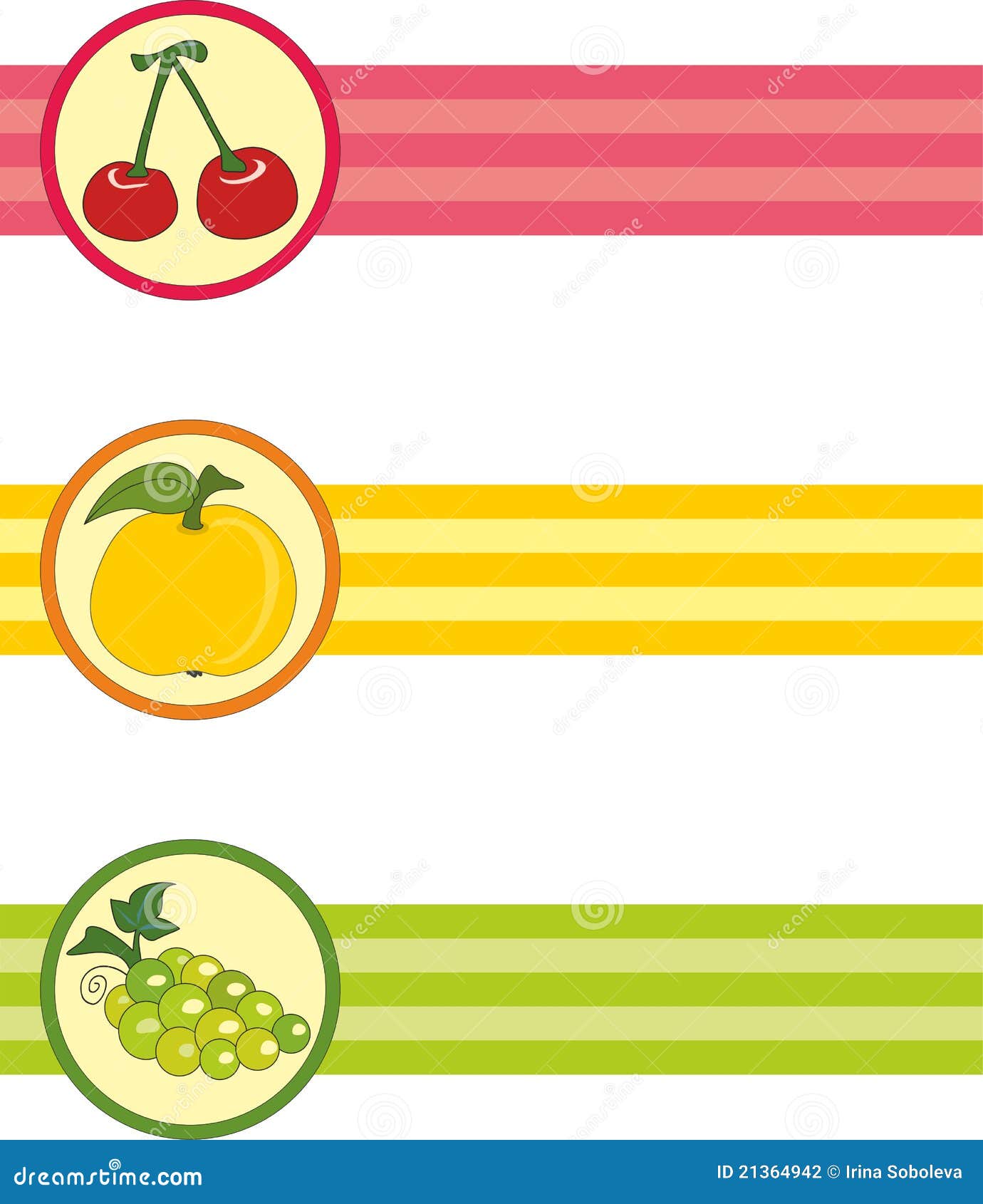 Set of Bookmarks with Fruits Stock Vector - Illustration of apple, pink ...