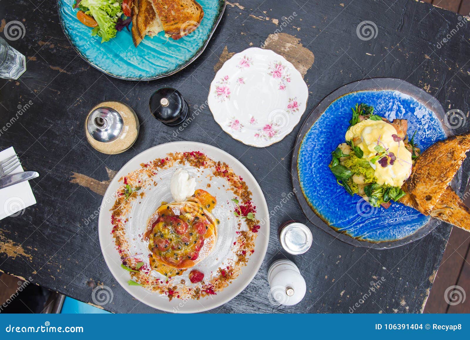 Heavy Breakfast for Three People Stock Photo Image of nutrition