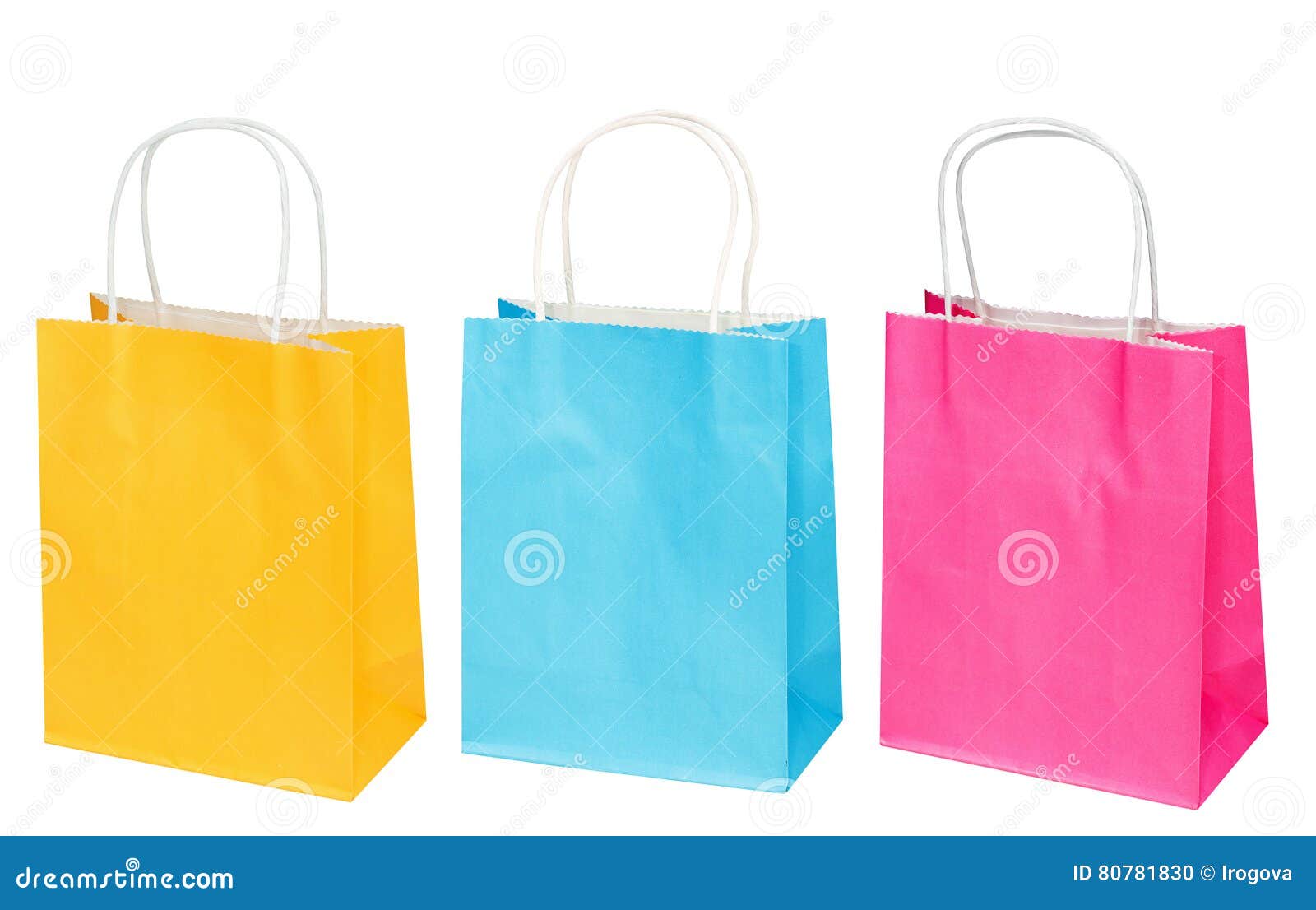 Set of Bright Blue, Yellow, Pink Paper Package Stock Photo - Image of ...