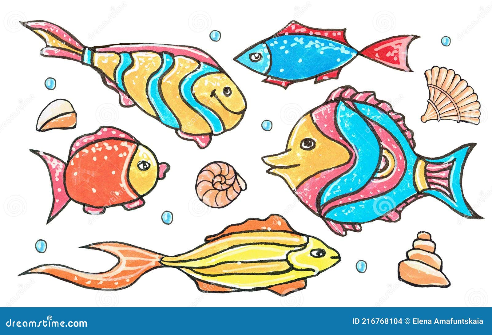 Markers Fish Stock Illustrations – 115 Markers Fish Stock