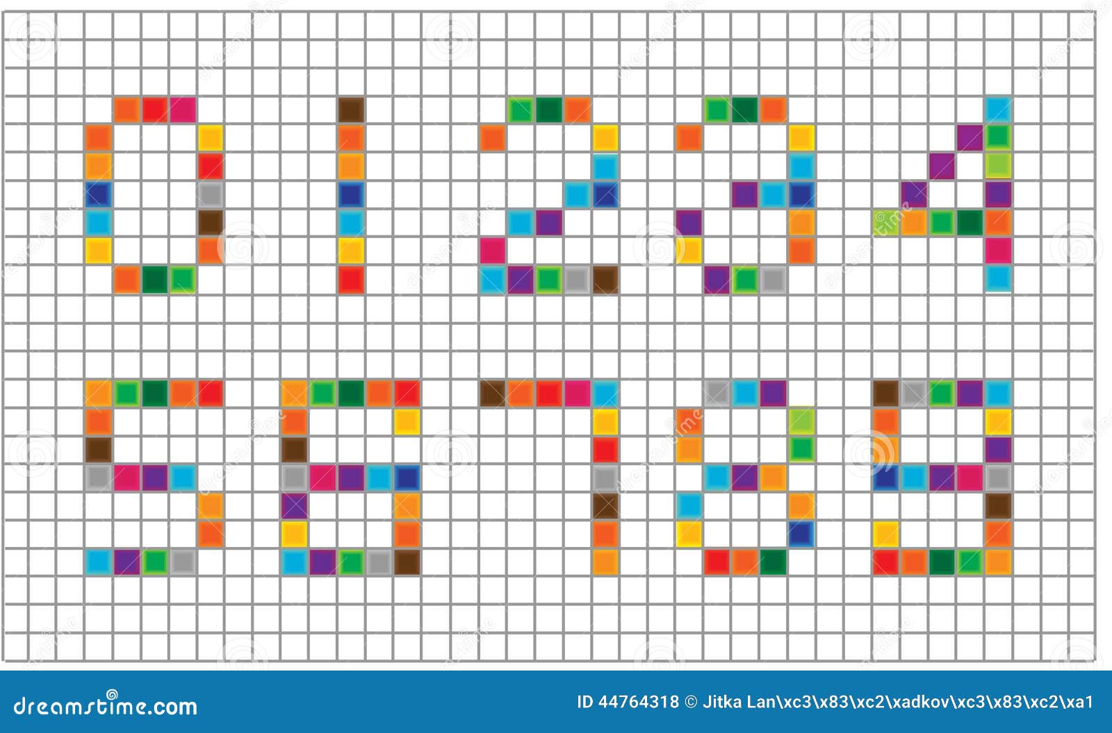 Set Of Bright Mosaic Numbers Stock Illustration Image 44764318