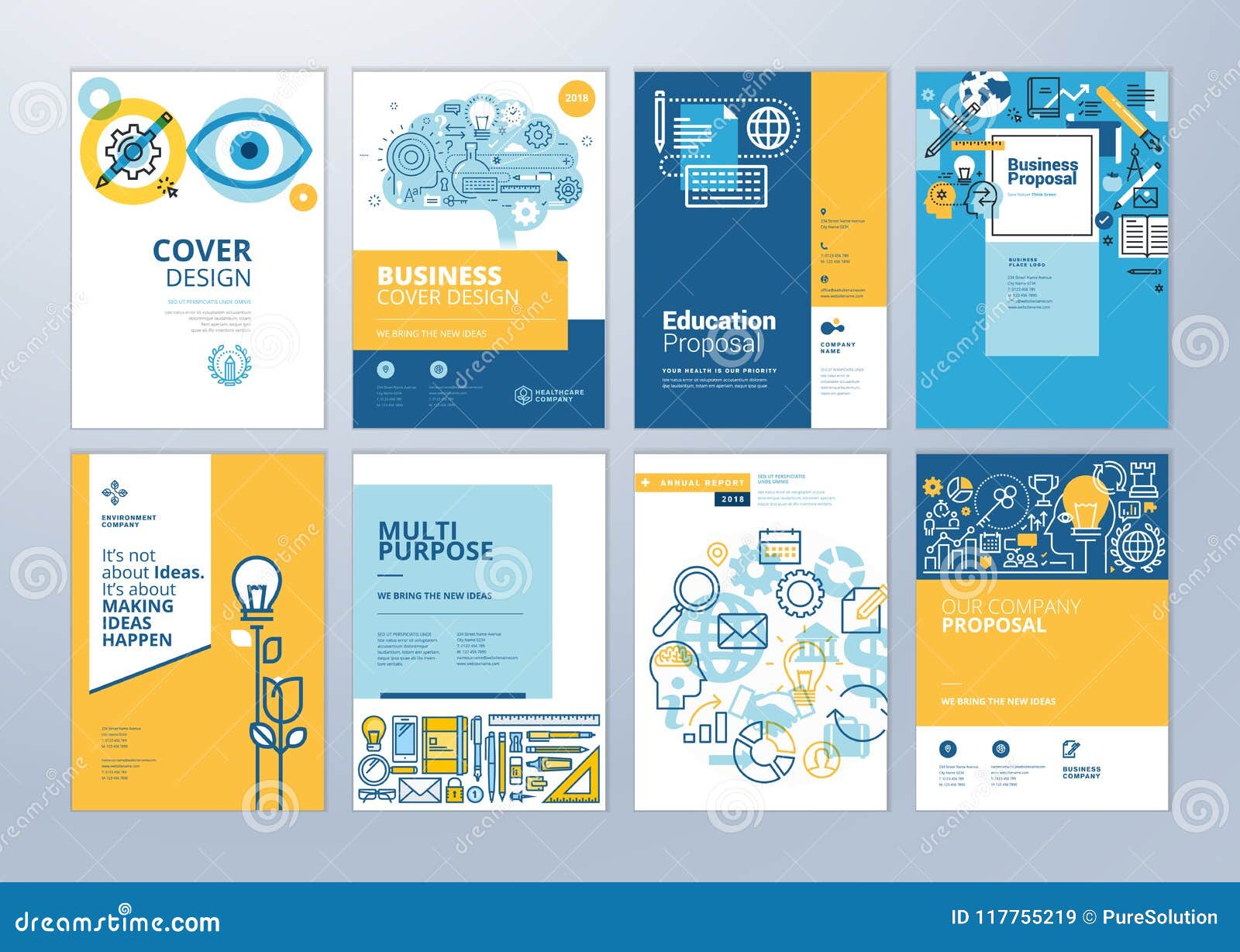 Set of Brochure Design Templates on the Subject of Education Intended For School Brochure Design Templates