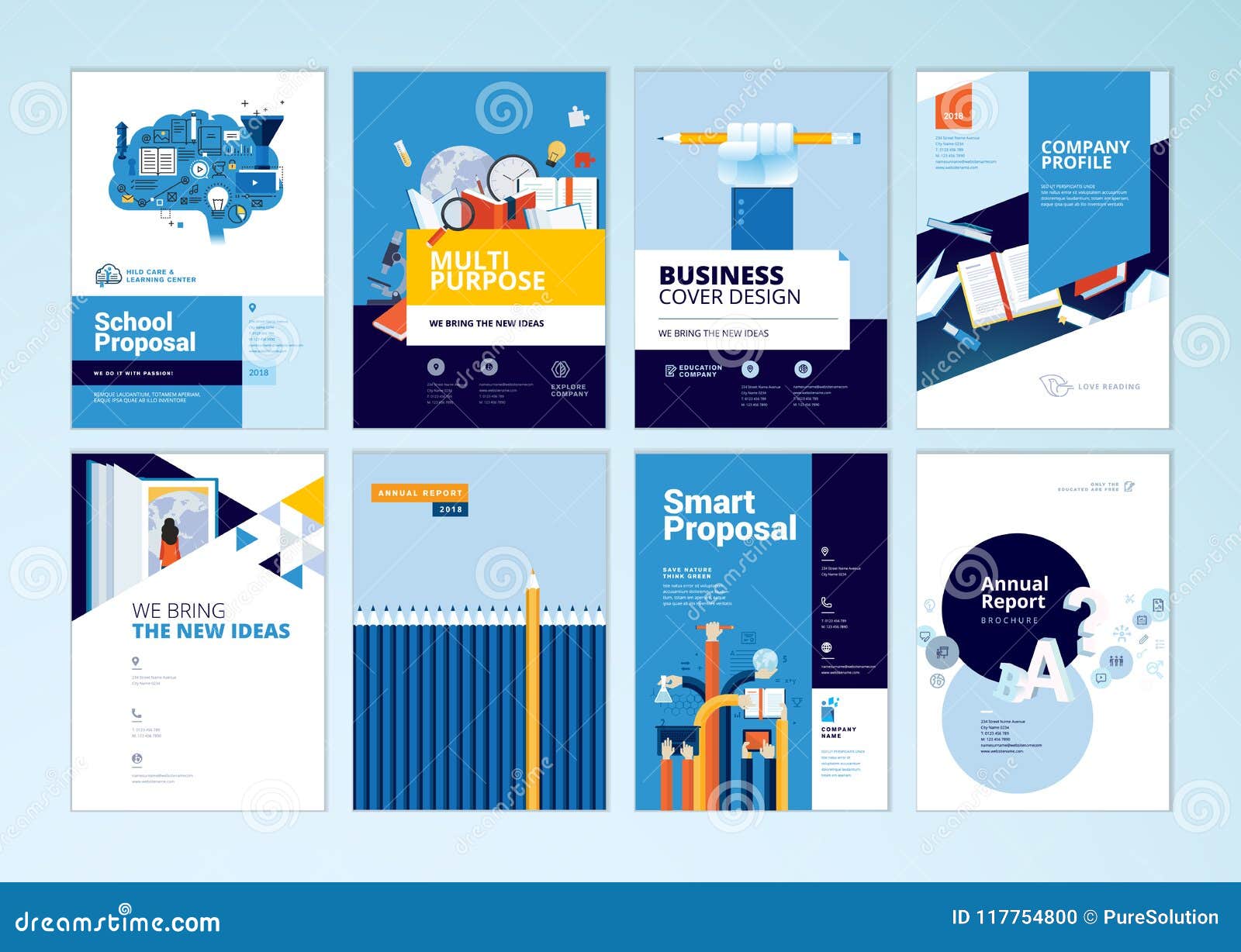 Set of Brochure Design Templates on the Subject of Education With Brochure Design Templates For Education Set of Brochure Design Templates on the Subject of Education With Brochure Design Templates For Education