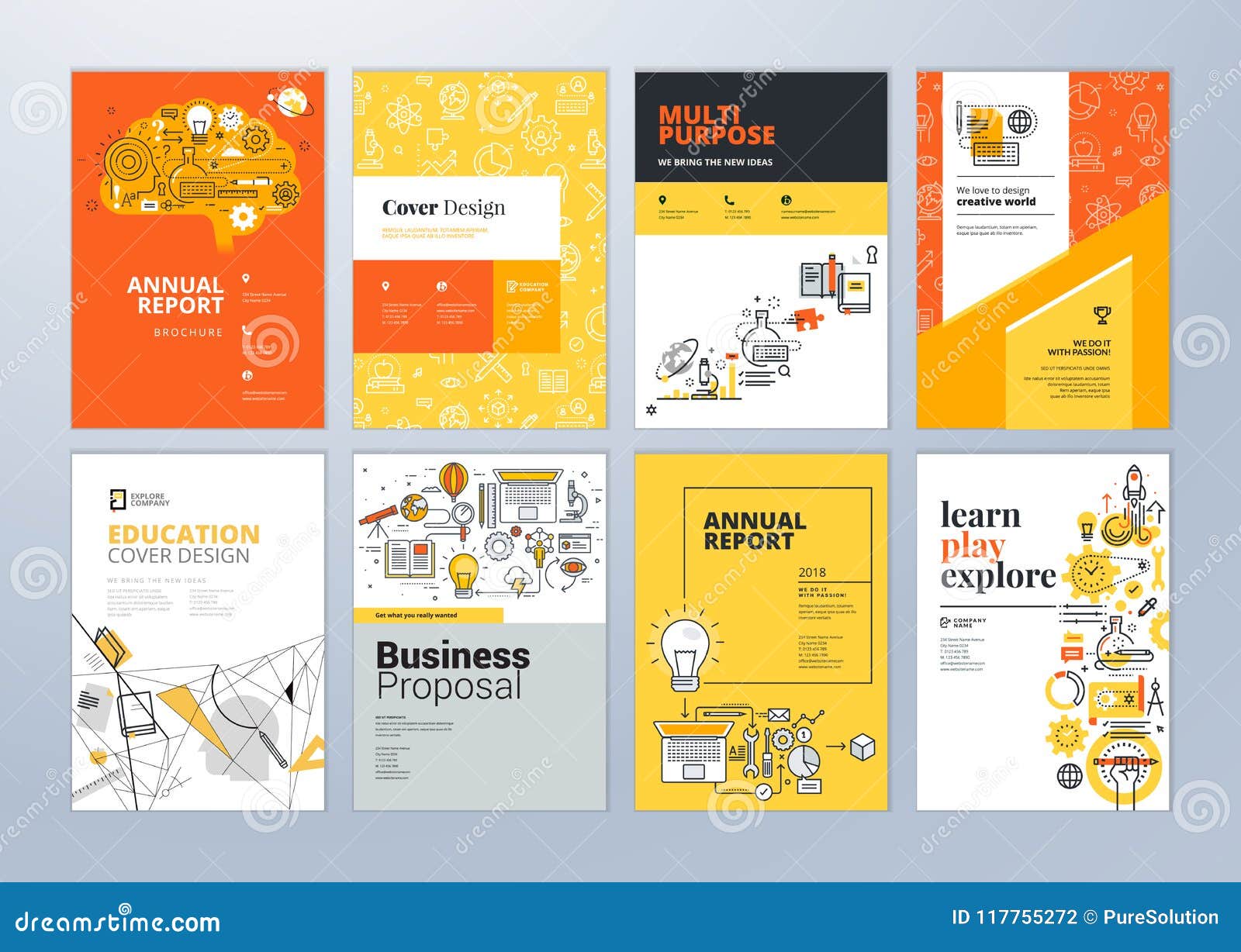 Set of Brochure Design Templates on the Subject of Education With Regard To School Brochure Design Templates