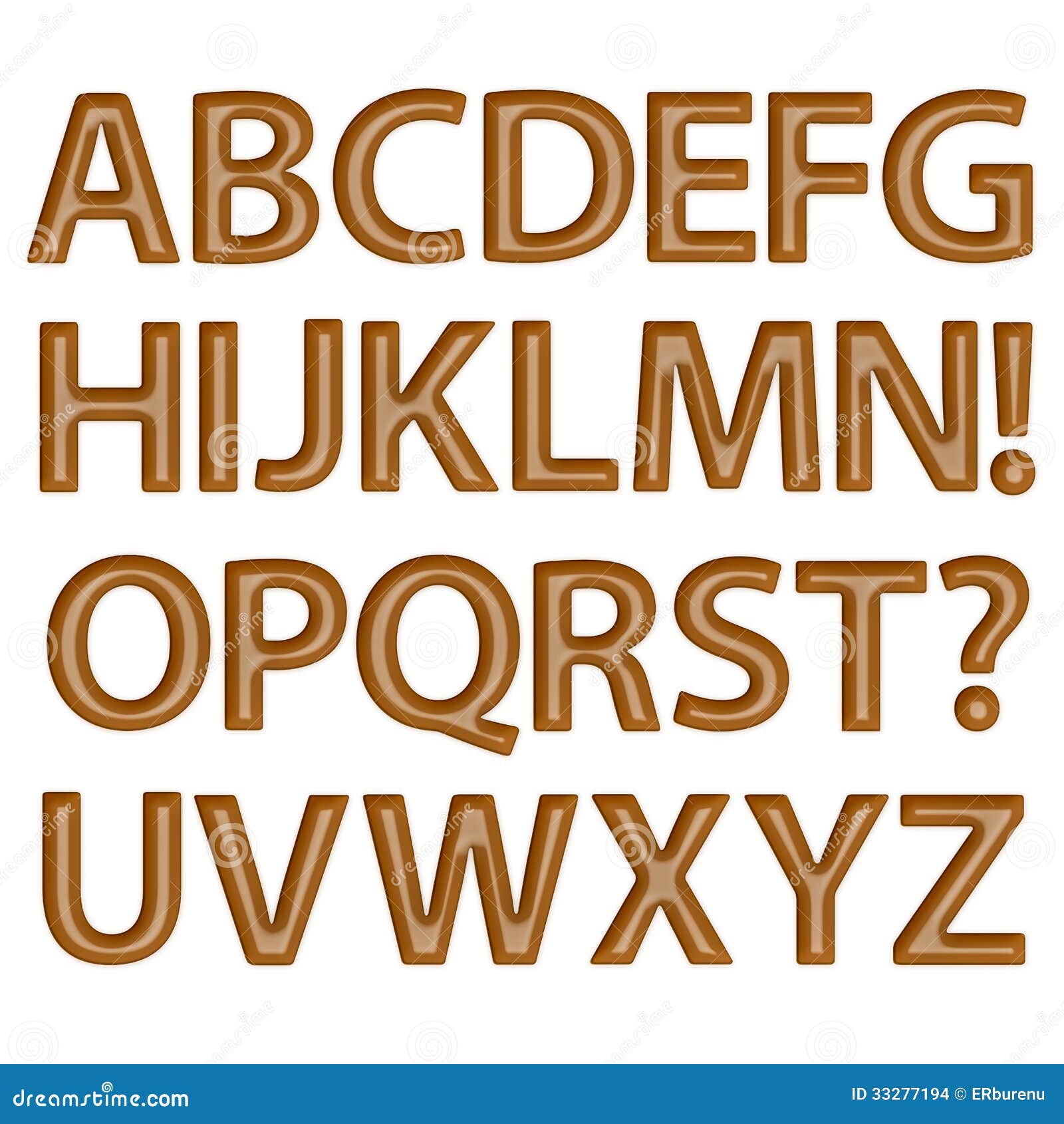 Set Of Brown Chocolate Alphabet A-Z (Big) Stock Images - Image: 33277194