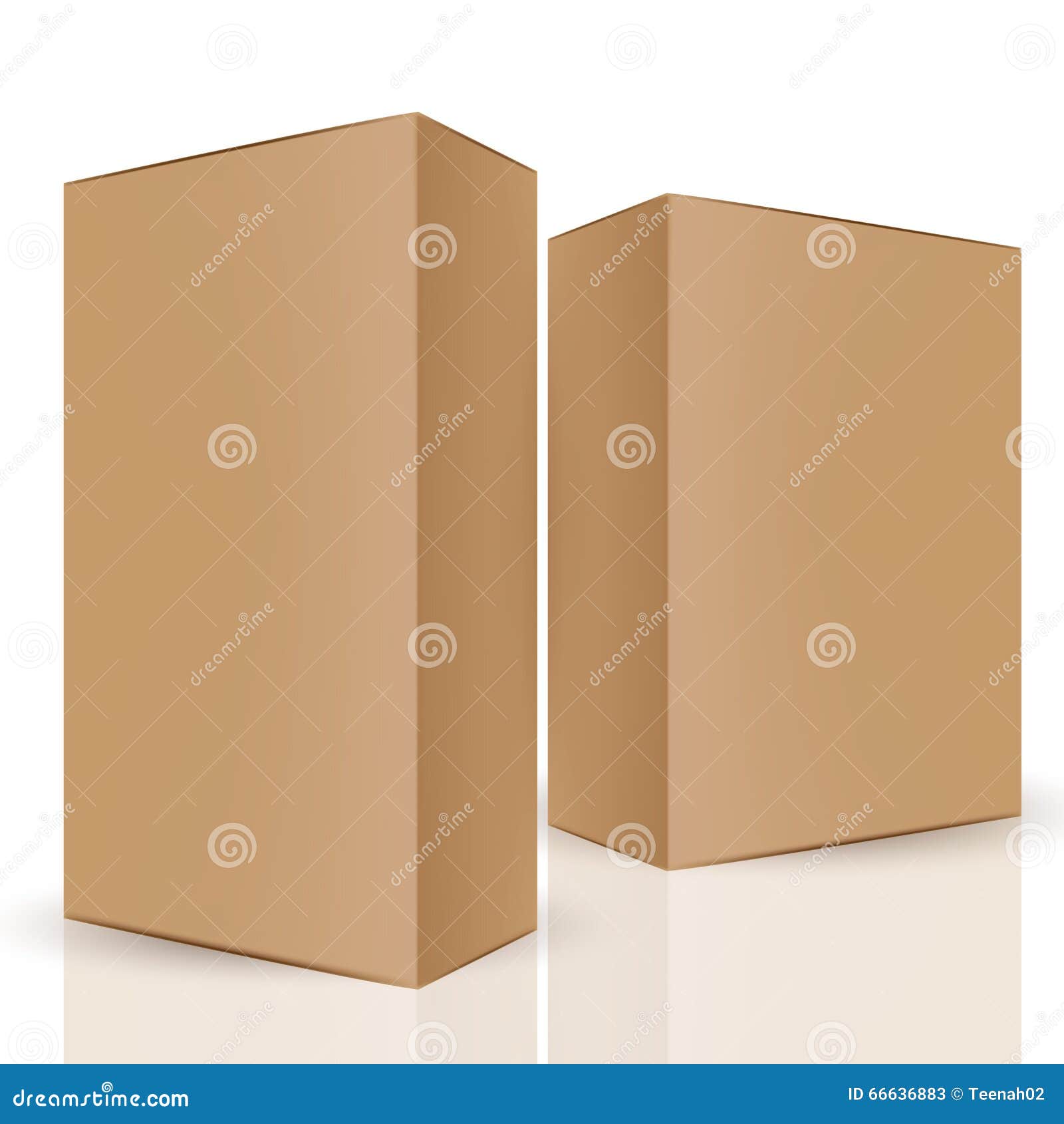 Set of brown packaging box stock vector. Illustration of blank 66636883