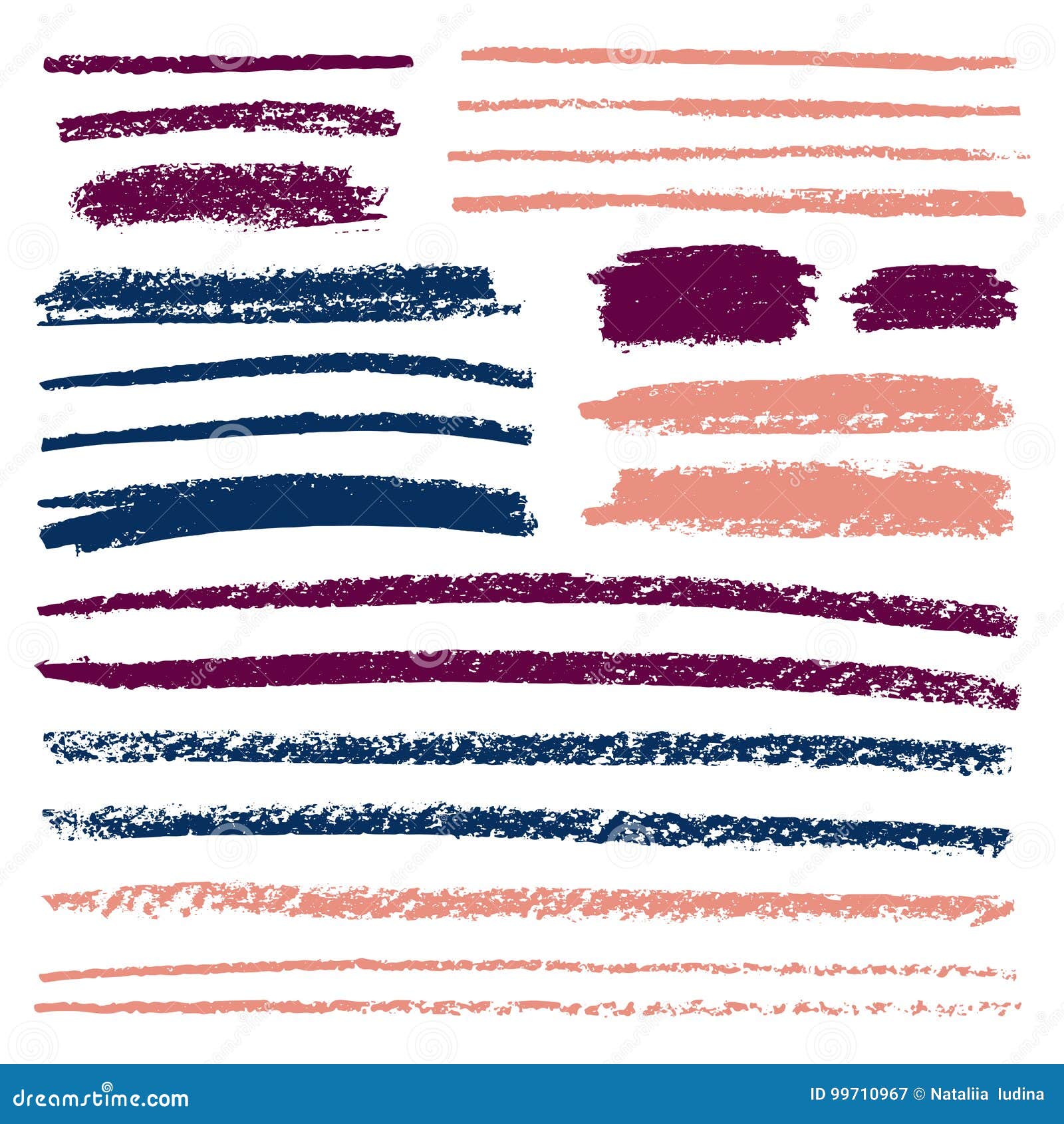 Set of Brush Strokes of Pencil or Pastel. Doodle with Crayons.Vector ...