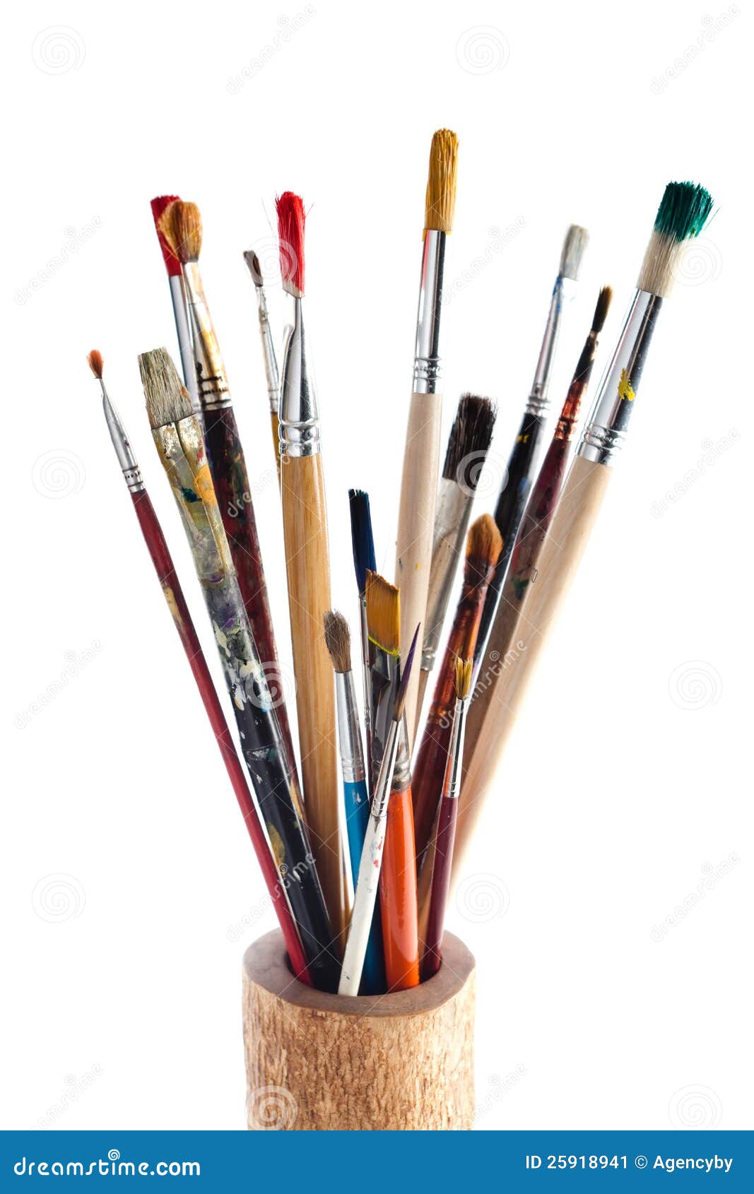 Set of Brushes are in the Container Stock Image Image of tool