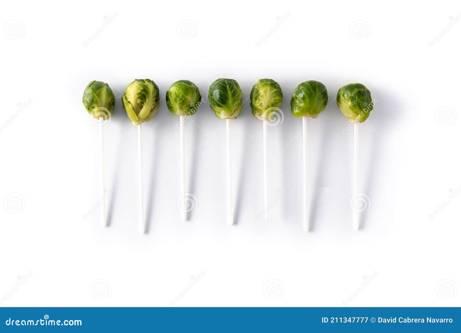 Set of Brussel Sprouts with Lollipop Sticks Stock Image Image of