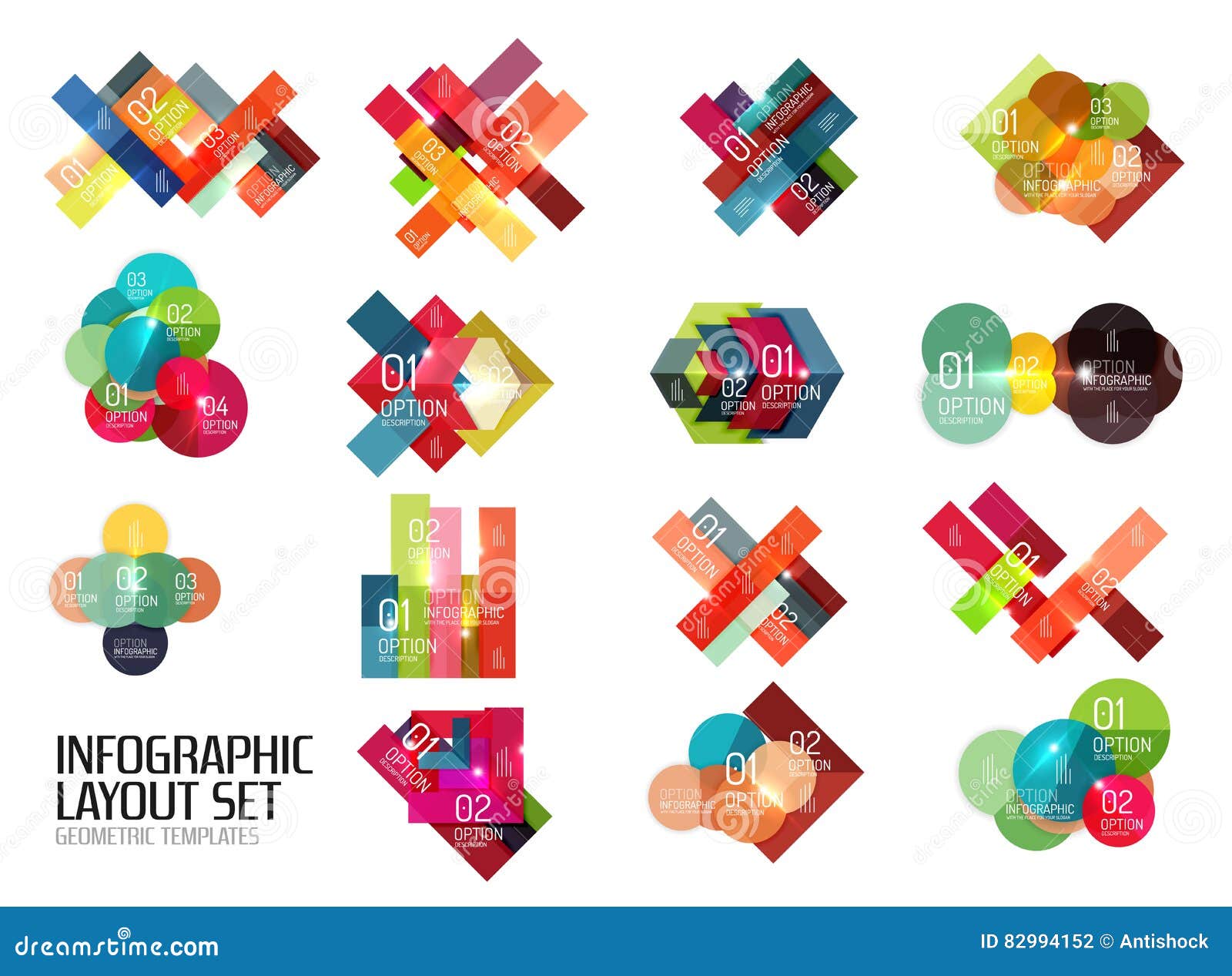 Set of buiness infographics templates for workflow layouts, diagrams, number options or web design