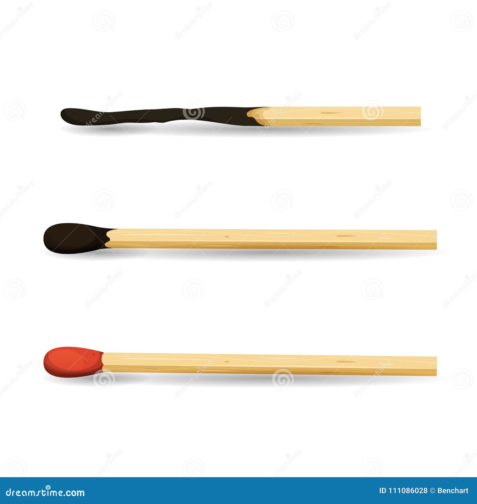 Set of Burning Matches stock vector. Illustration of burnt 111086028
