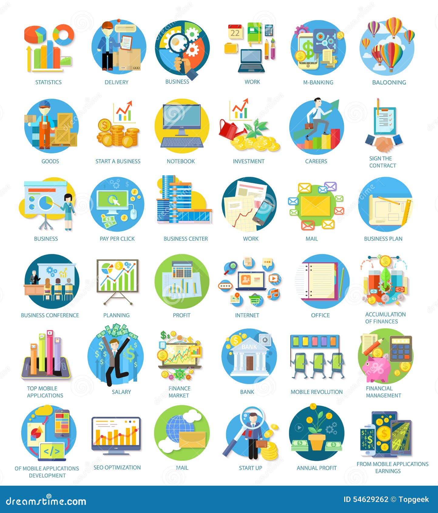 set of busines icons