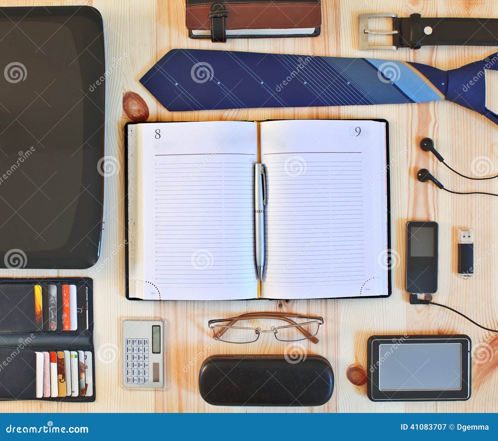 Set of Business Accessories Stock Image Image of concept, notebook
