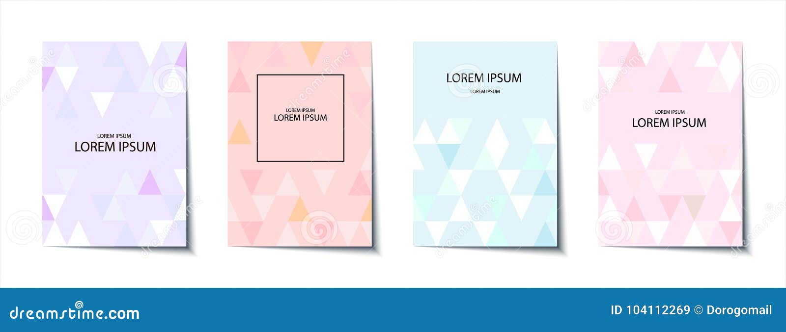 set a4 business brochure flyer  layout template with triangle pattern. leaflet cover presentation, modern backgrounds. vecto