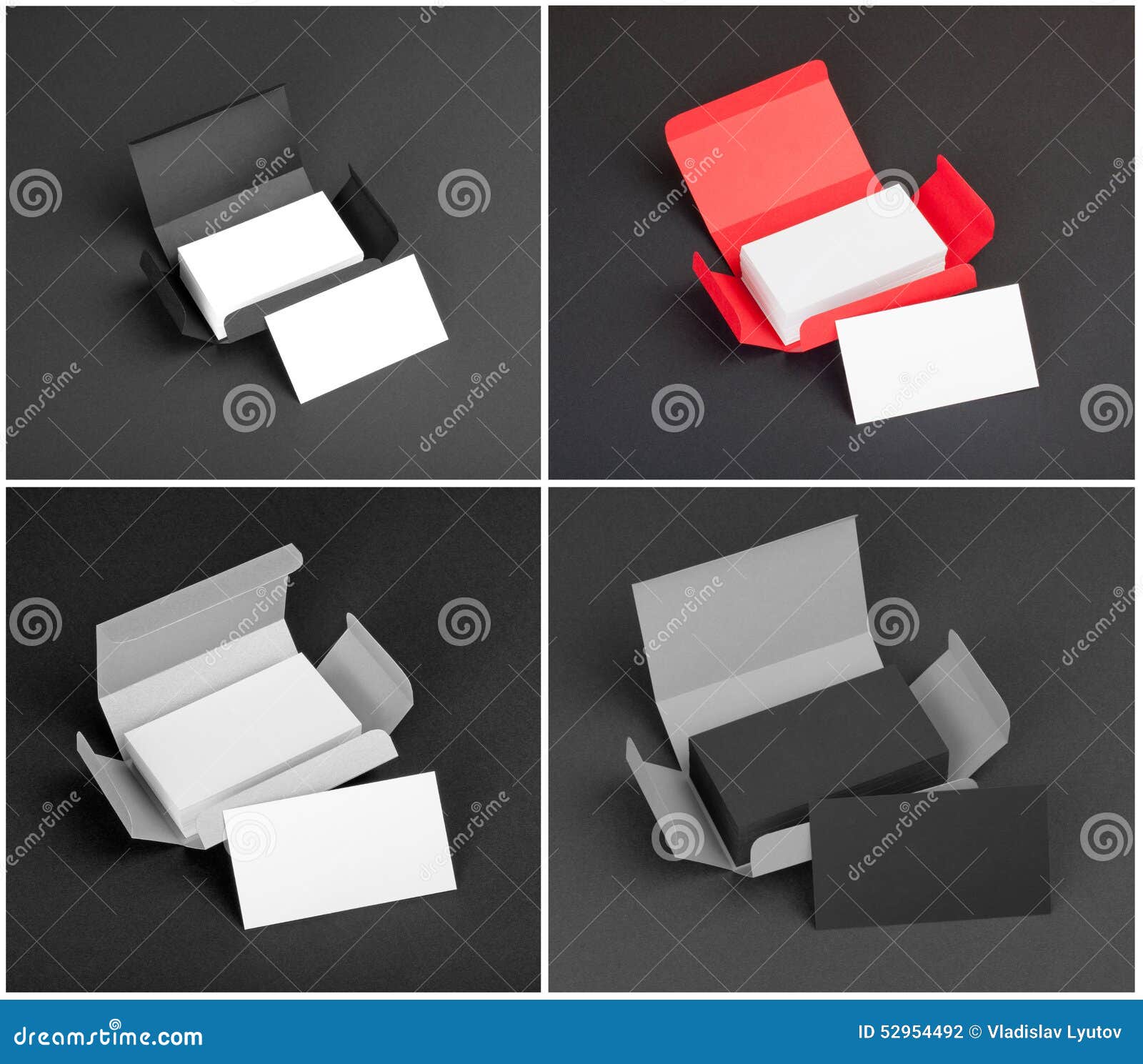 Set of Business Cards in the Boxes. Stock Photo Image of office