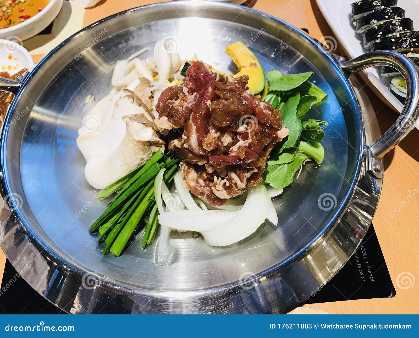 Buta Shabu or Marinated Pork Hot Pot. Stock Image Image of colorful