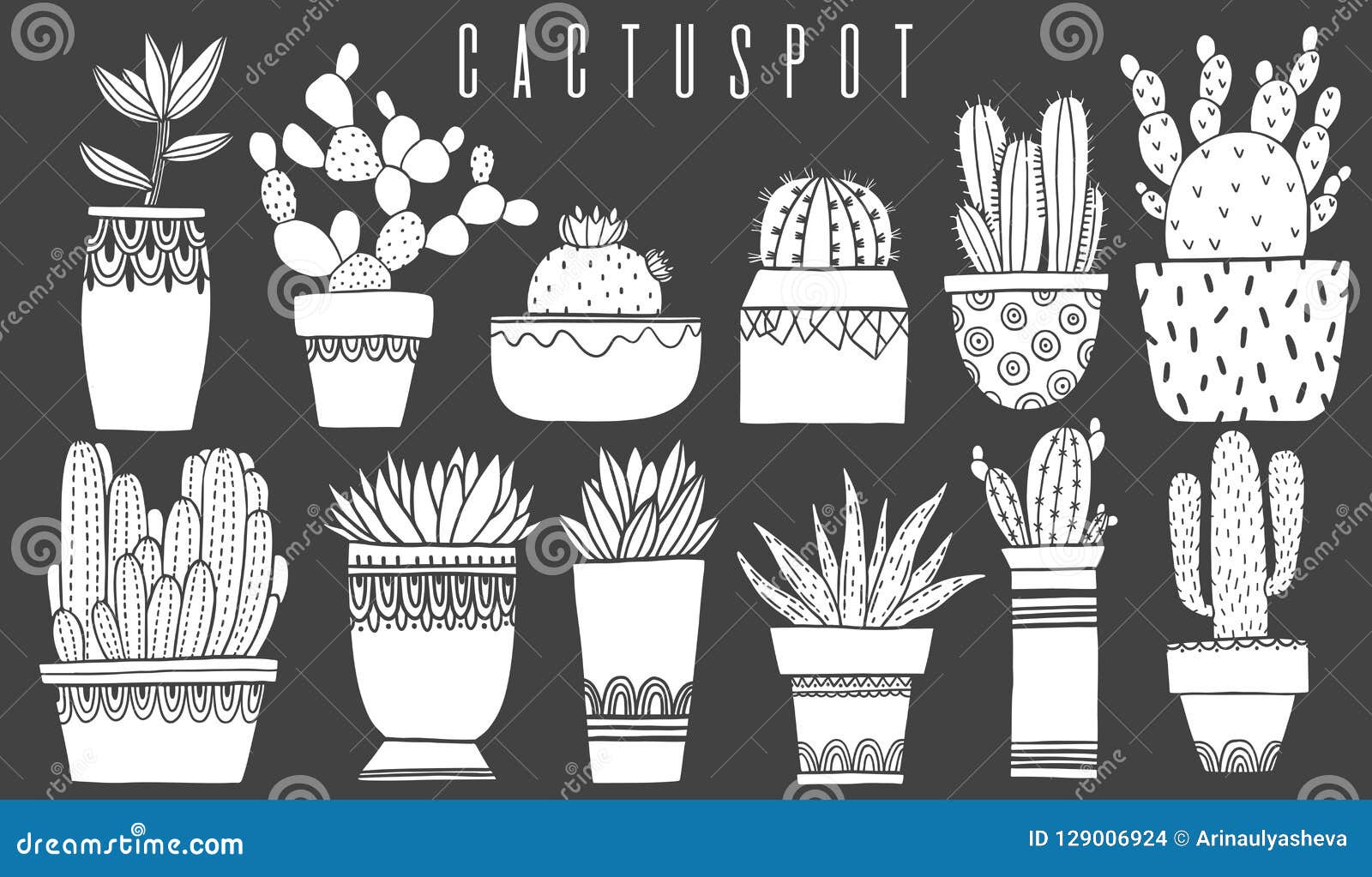 Image result for potted cactus drawing