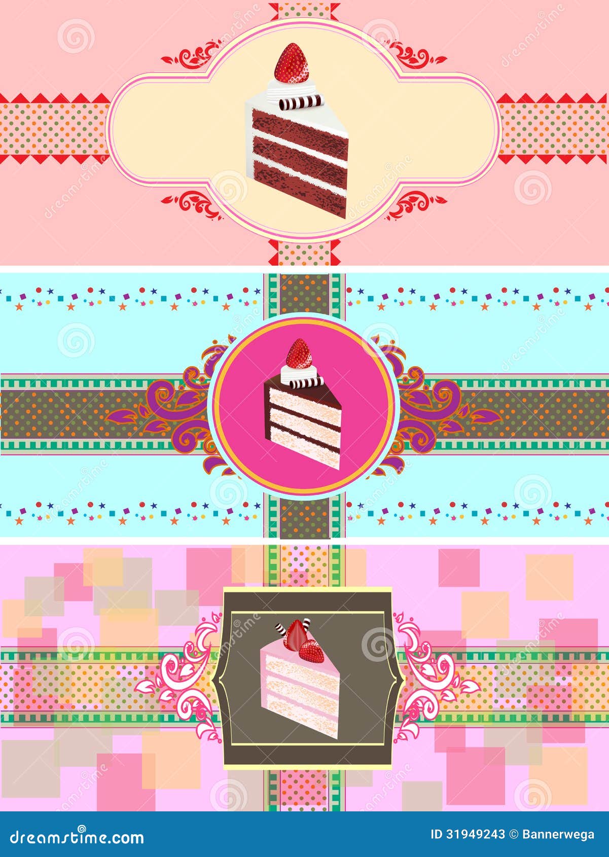 template invoice cute Photos Image: Set Stock   Of Template Cards Cake 31949243