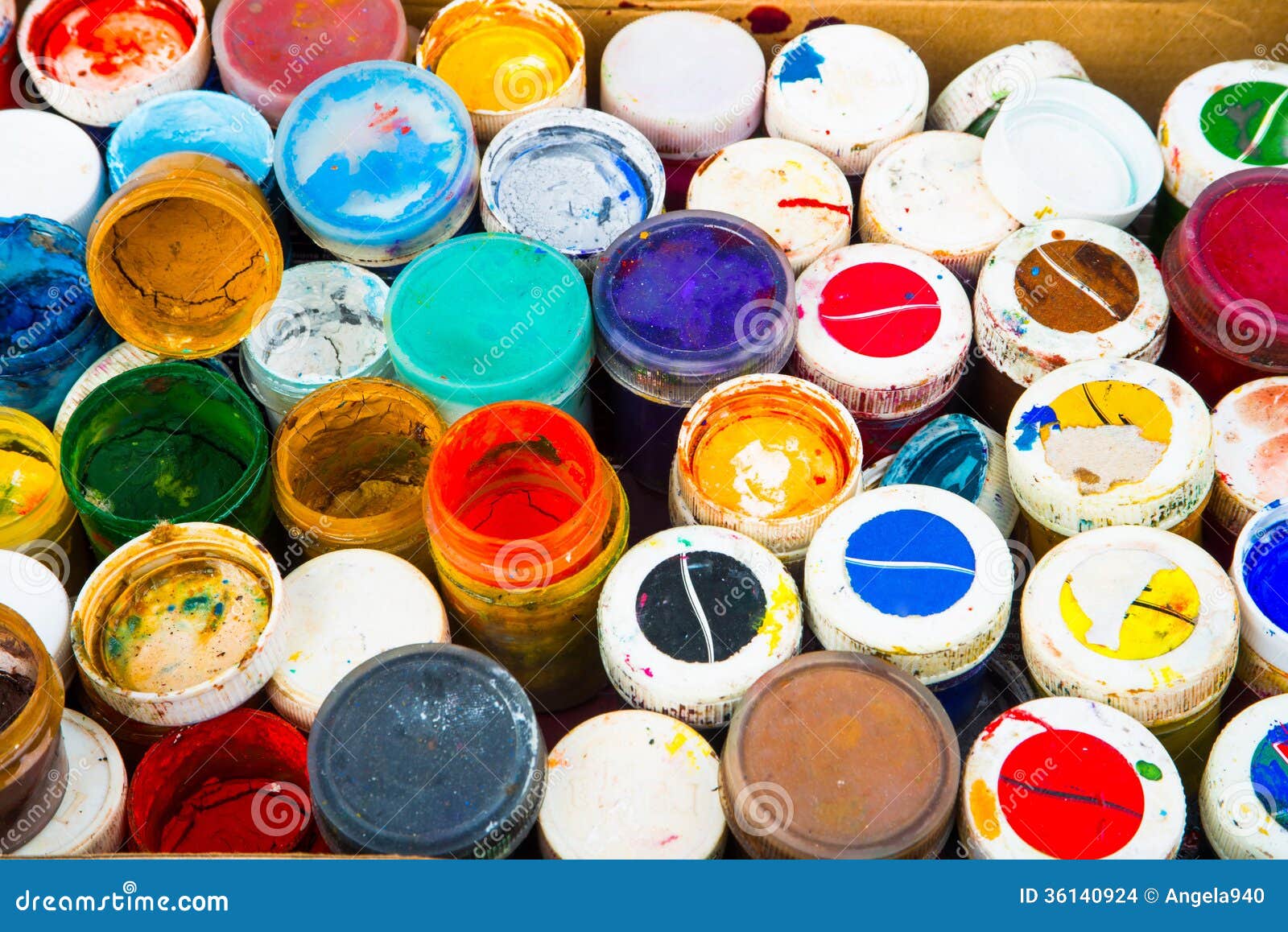 Set of cans of paint stock photo. Image of bright, colorful 36140924