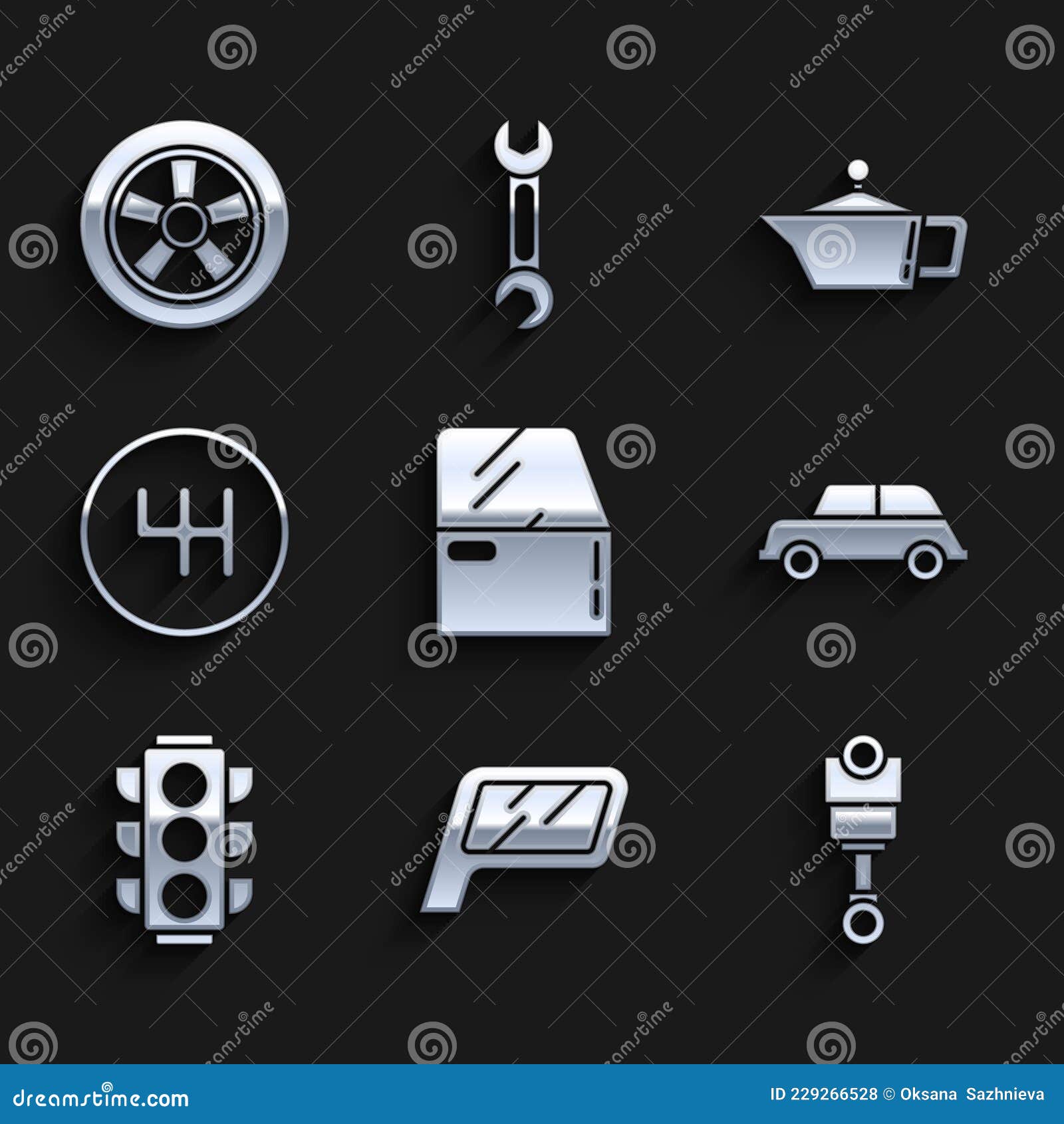 Set collection piston icon symbol. automotive engine vector Illustration  Stock Vector