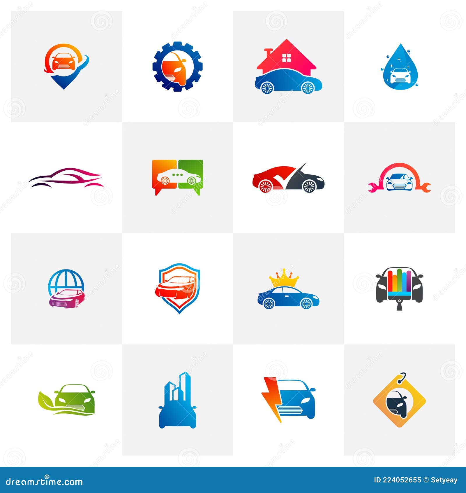 Set of Car Logo Vector Template, Creative Car Logo Design Concepts