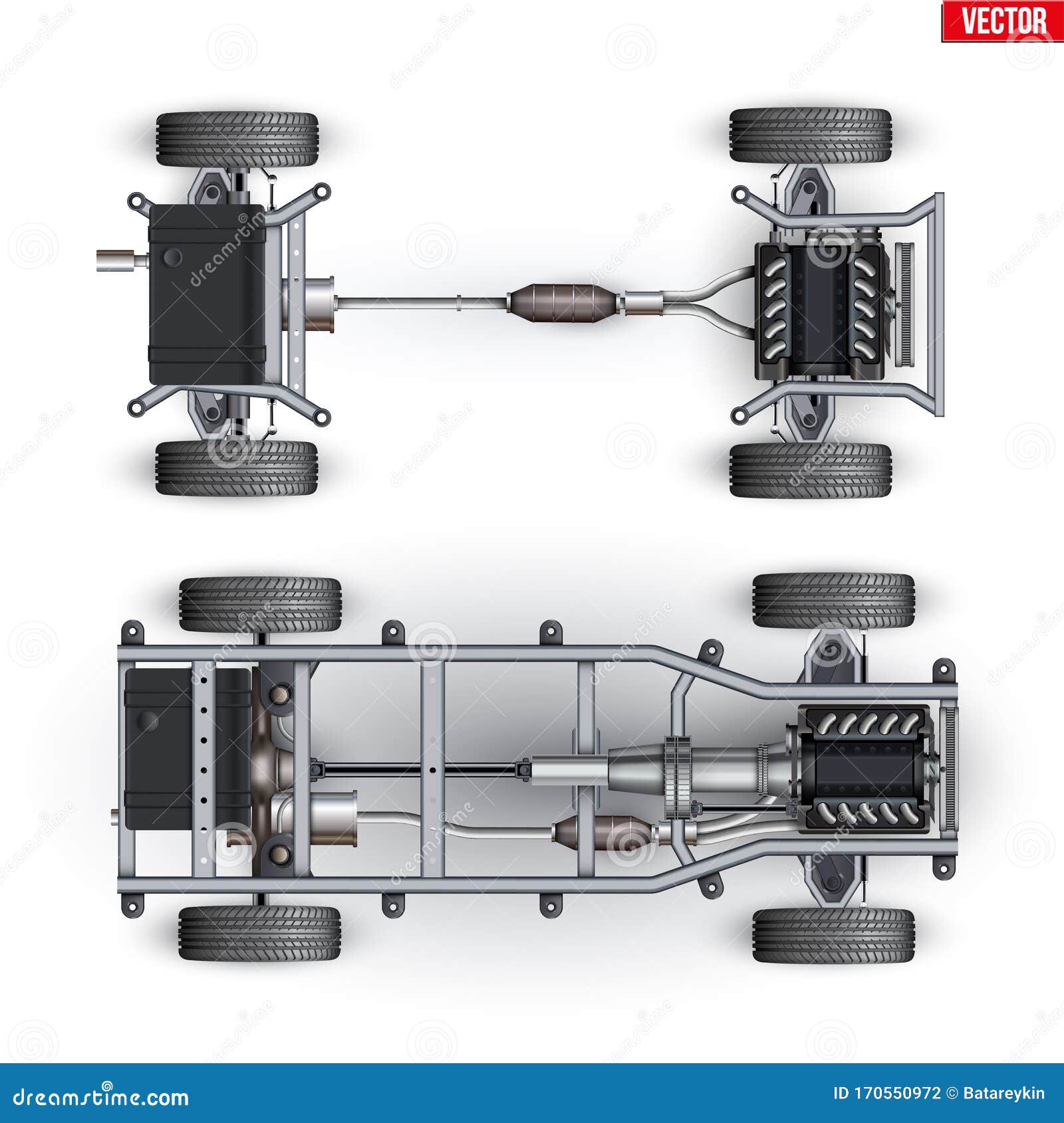 set of car rolling chassis