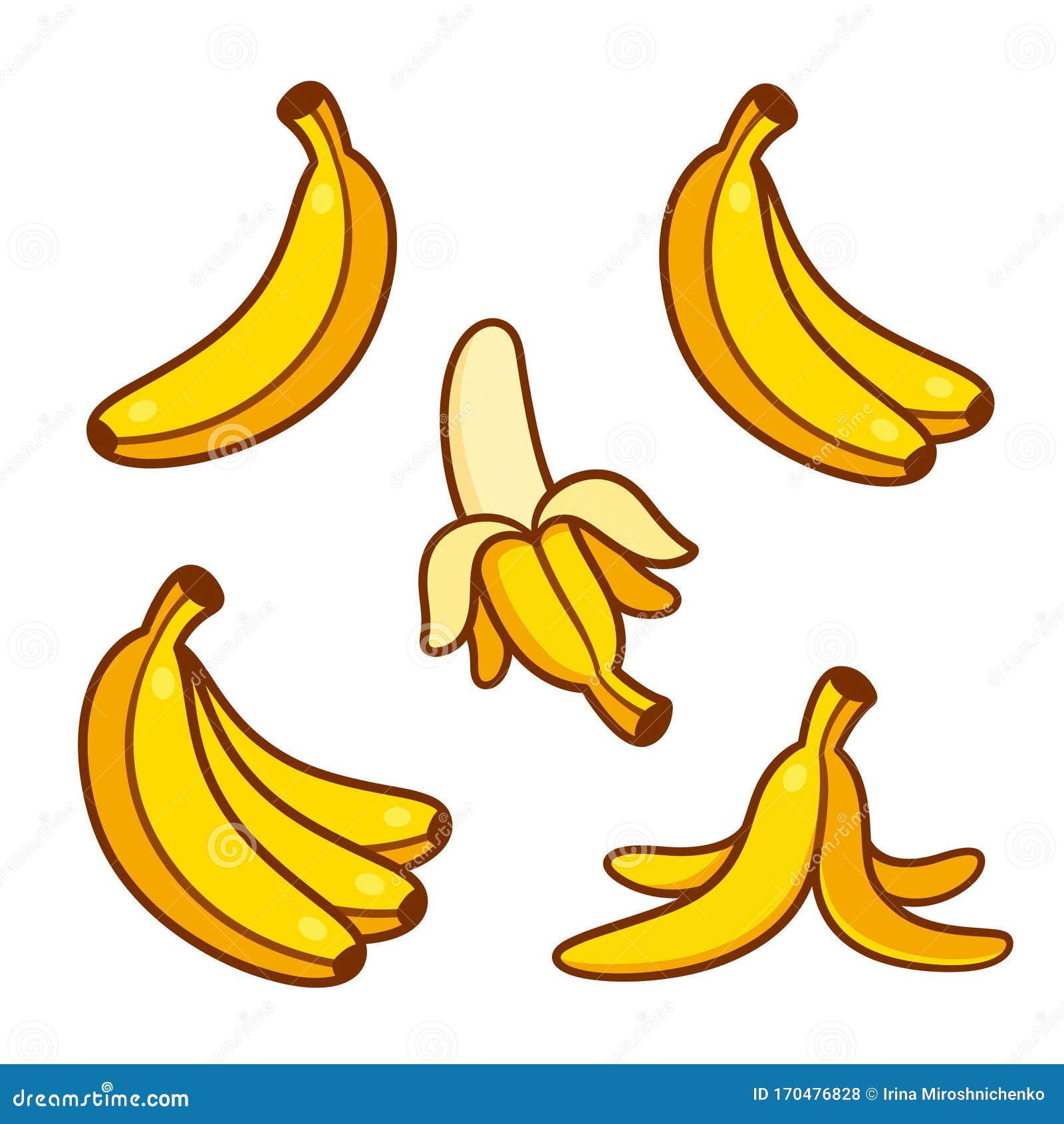 Cartoon Bananas Illustration Set Stock Vector ...