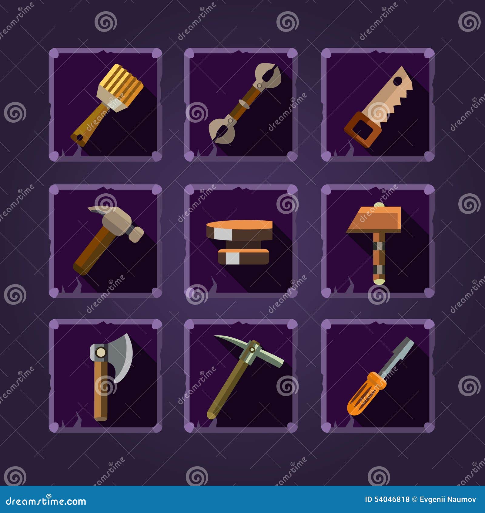 Set Of Cartoon Hand Tools. Vector Stock Vector Image 54046818