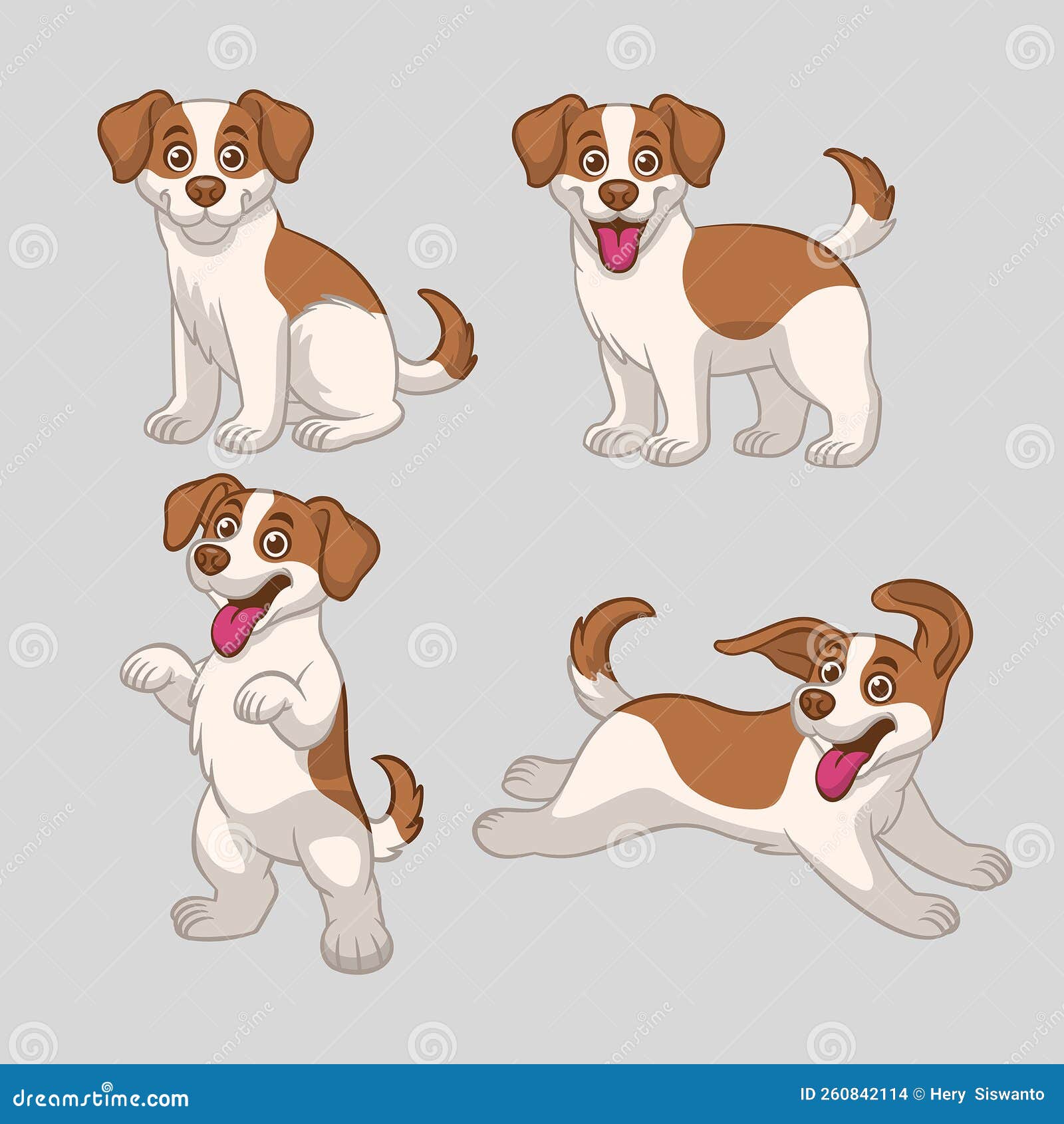 Jack Russel Terrier Dog Cartoon Set Vector Illustration | CartoonDealer ...