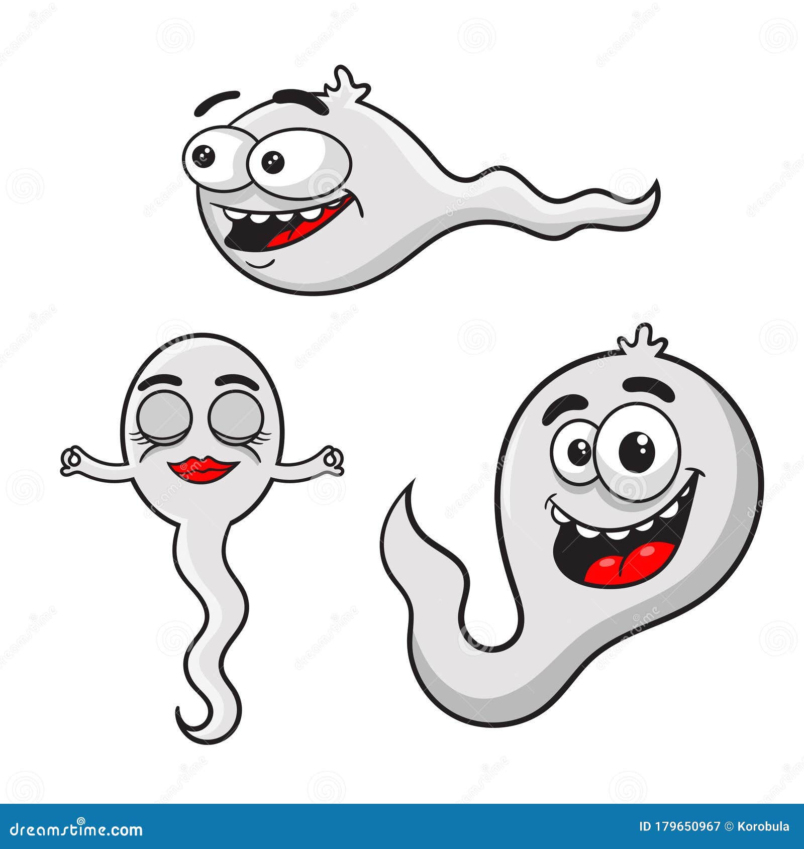 Set Cartoon Smiling Sperm, Vector Illustration Stock Vector - Illustration  of swim, funny: 179650967