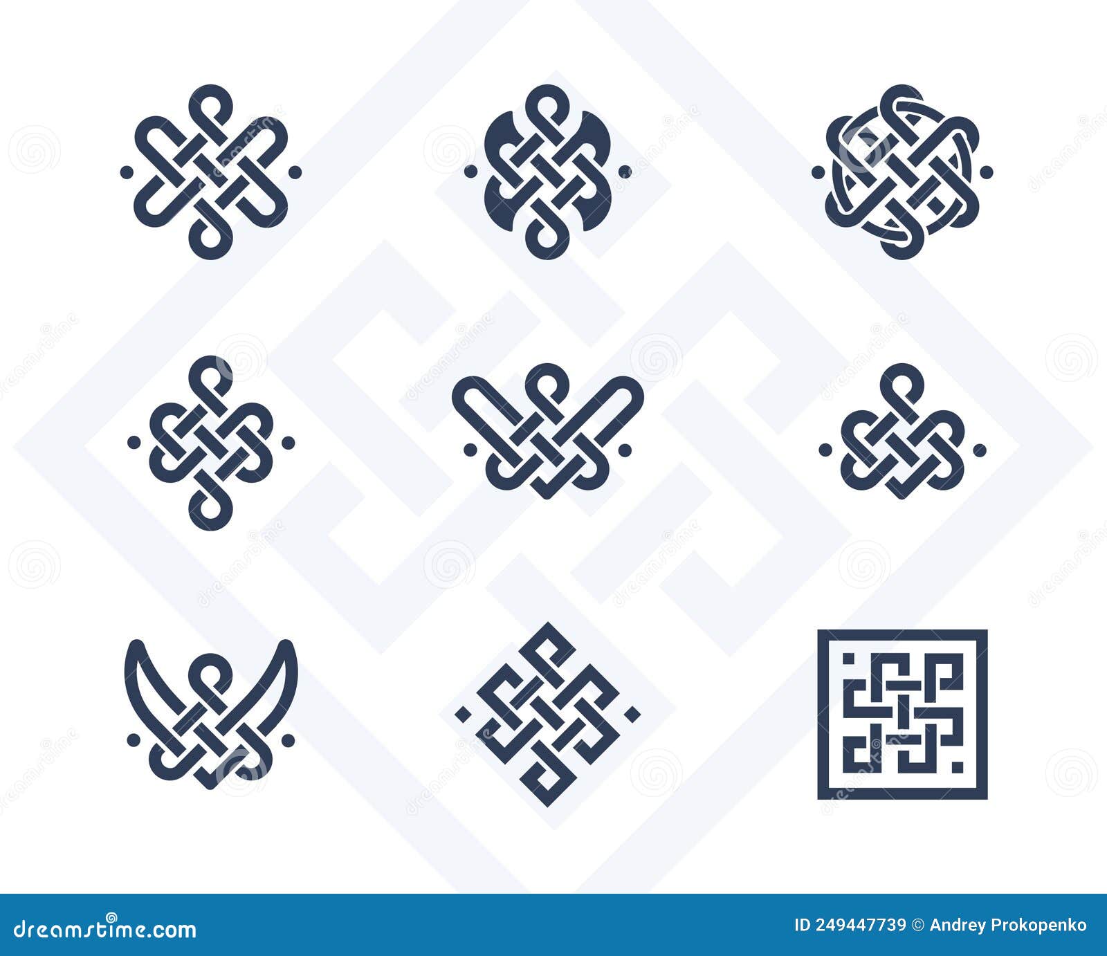 Set of 9 Celtic Symbols. Set of Celtic Endless Knots Stock Vector ...