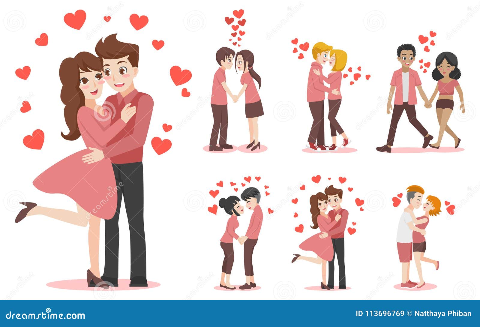 Set of Characters Cartoon Couple of Lover for Love Valentines Day Stock  Vector - Illustration of people, flat: 113696769
