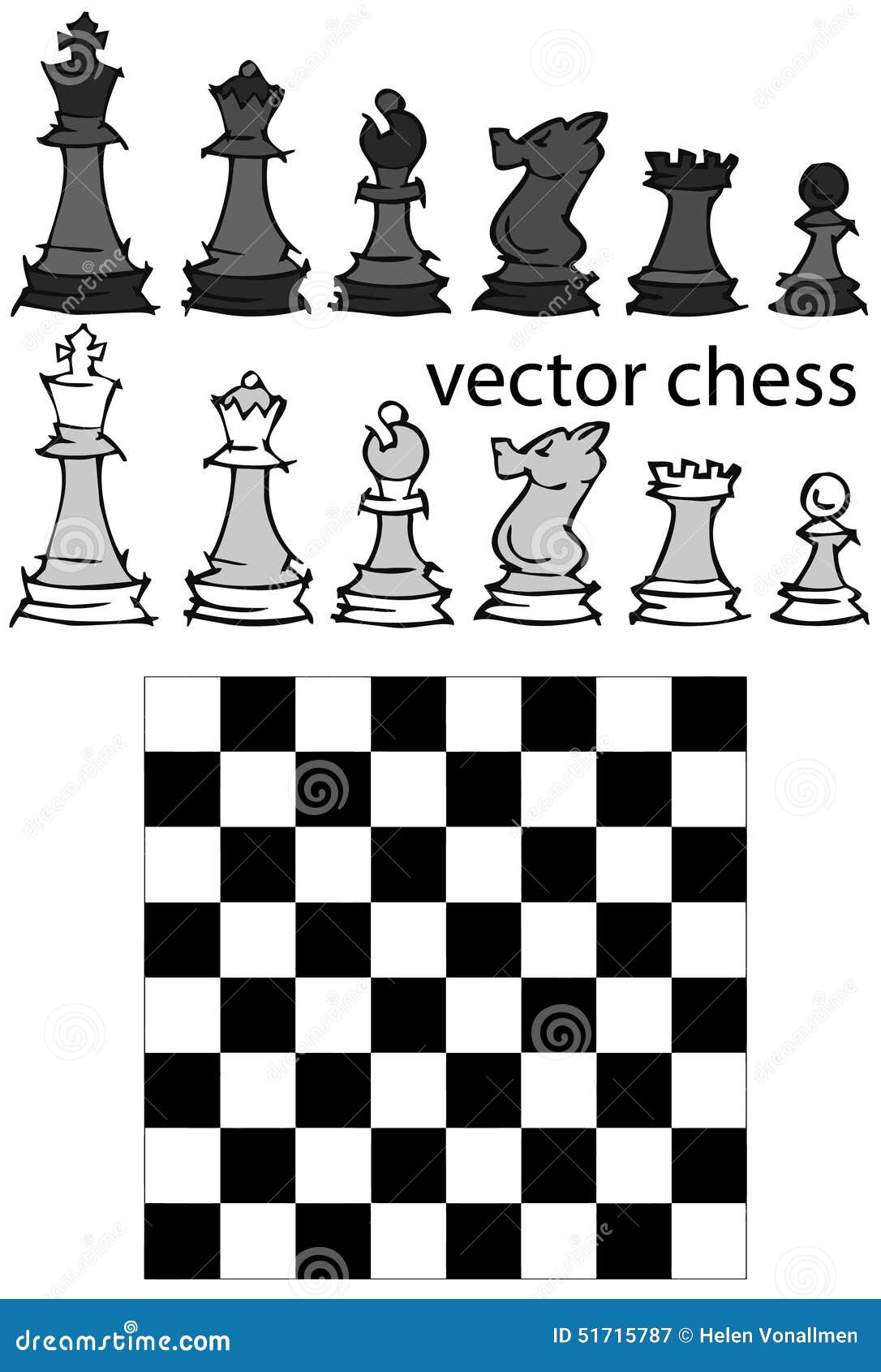 Queen King Checkmate: Chess Game, Cartoon Stock Vector