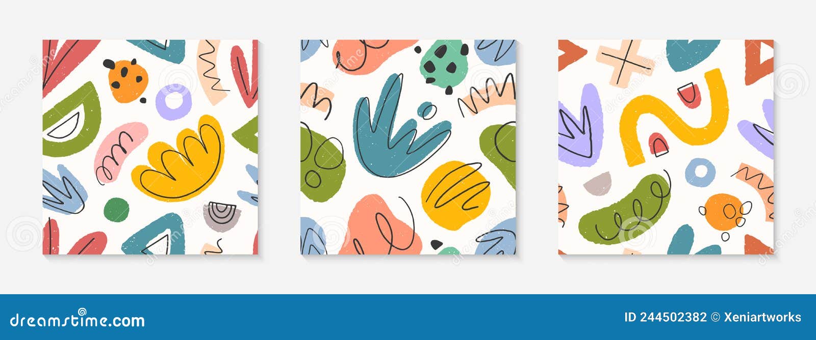 set of childish abstract seamless pattern