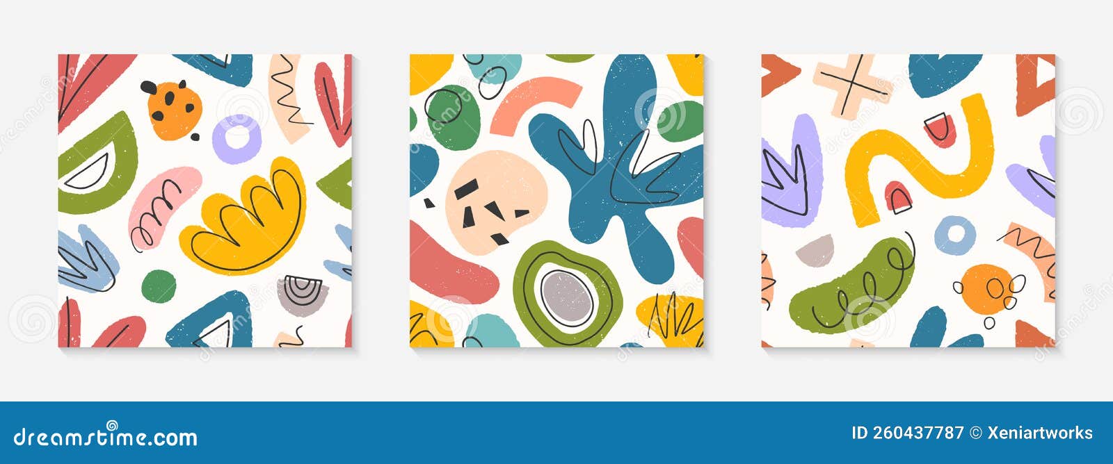 set of childish abstract seamless pattern