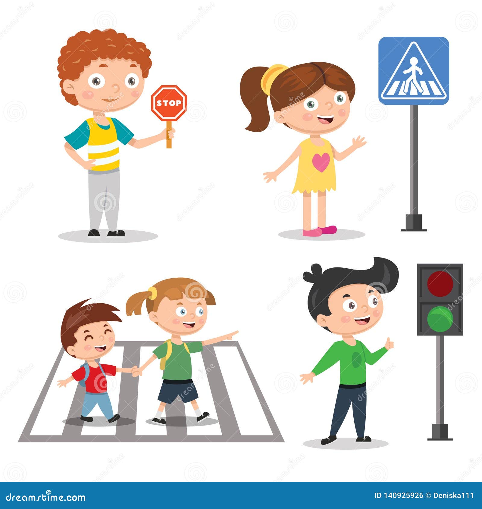 Different Scenes With Road Safety Illustration Royalty Free SVG, Cliparts,  Vectors, and Stock Illustration. Image 56548926.