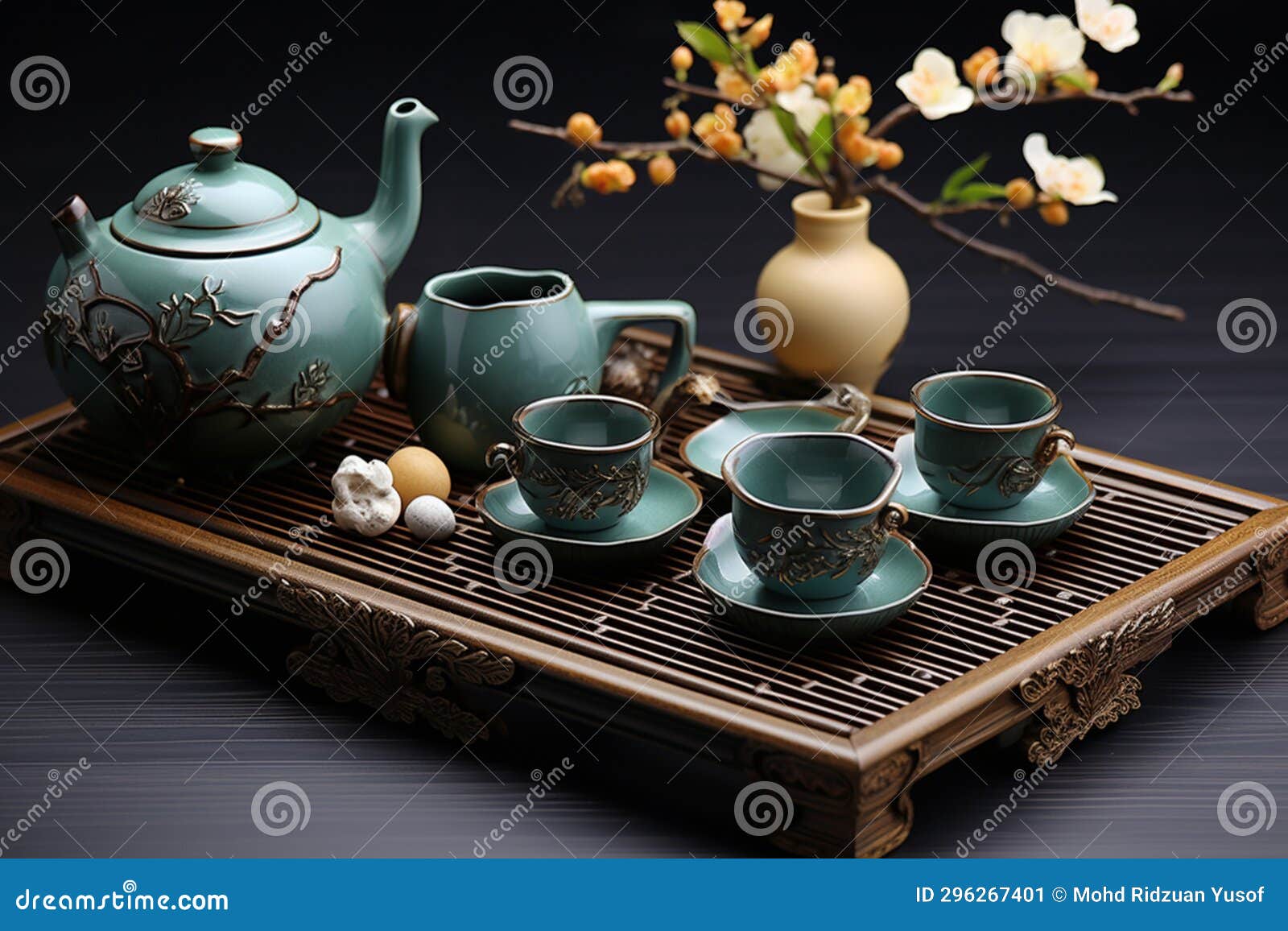 set of chinese tea ready to be served during festives