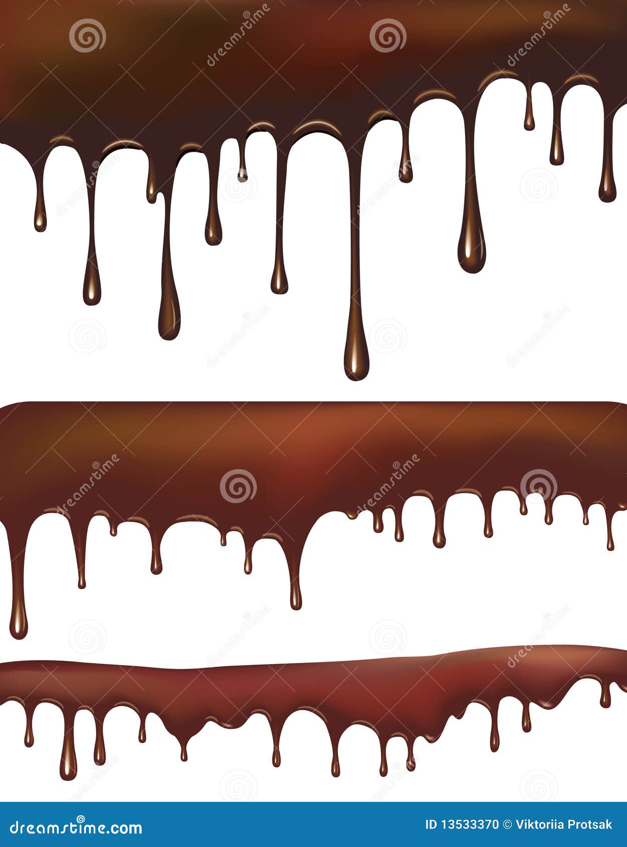 Set of chocolate drips stock vector. Illustration of drop 13533370