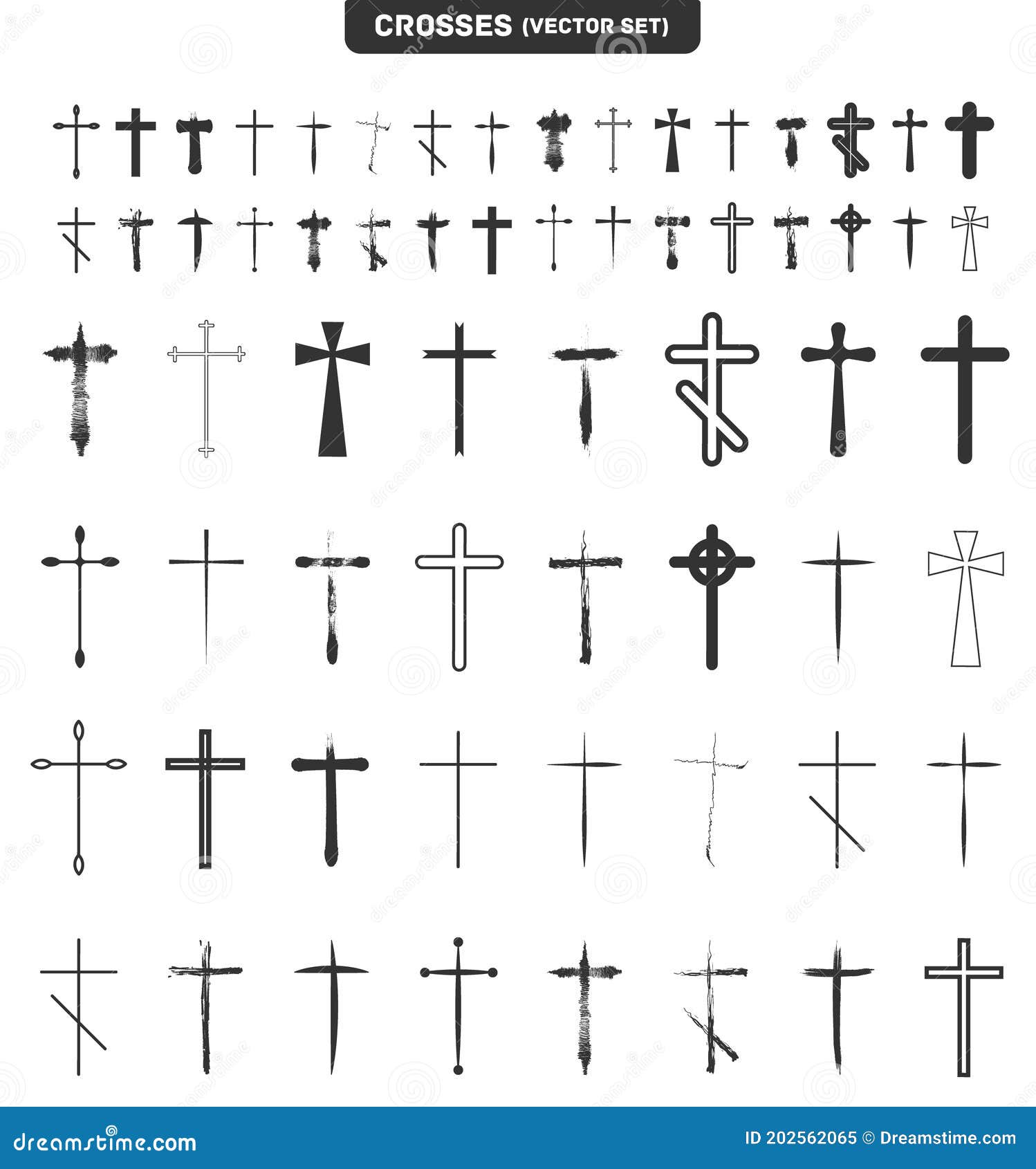 Christian, Catholic Crosses Stock Illustration - Illustration of grunge ...