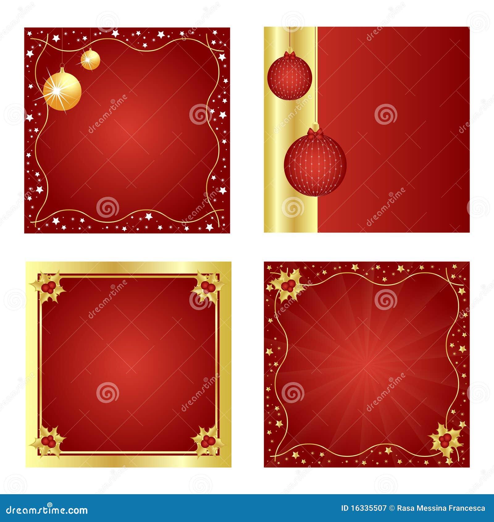 set of christmas backgrounds-red and golden