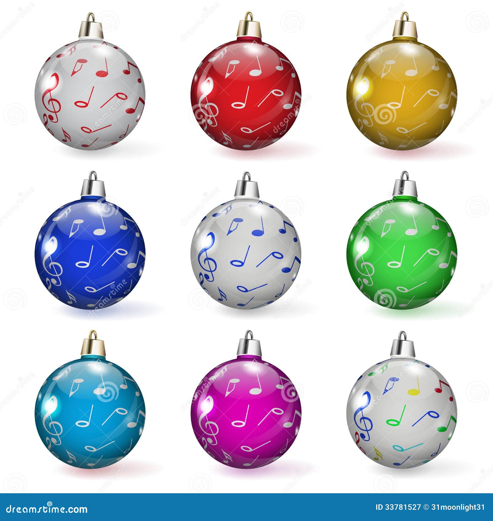 Set of Christmas balls stock vector. Illustration of ornament - 33781527