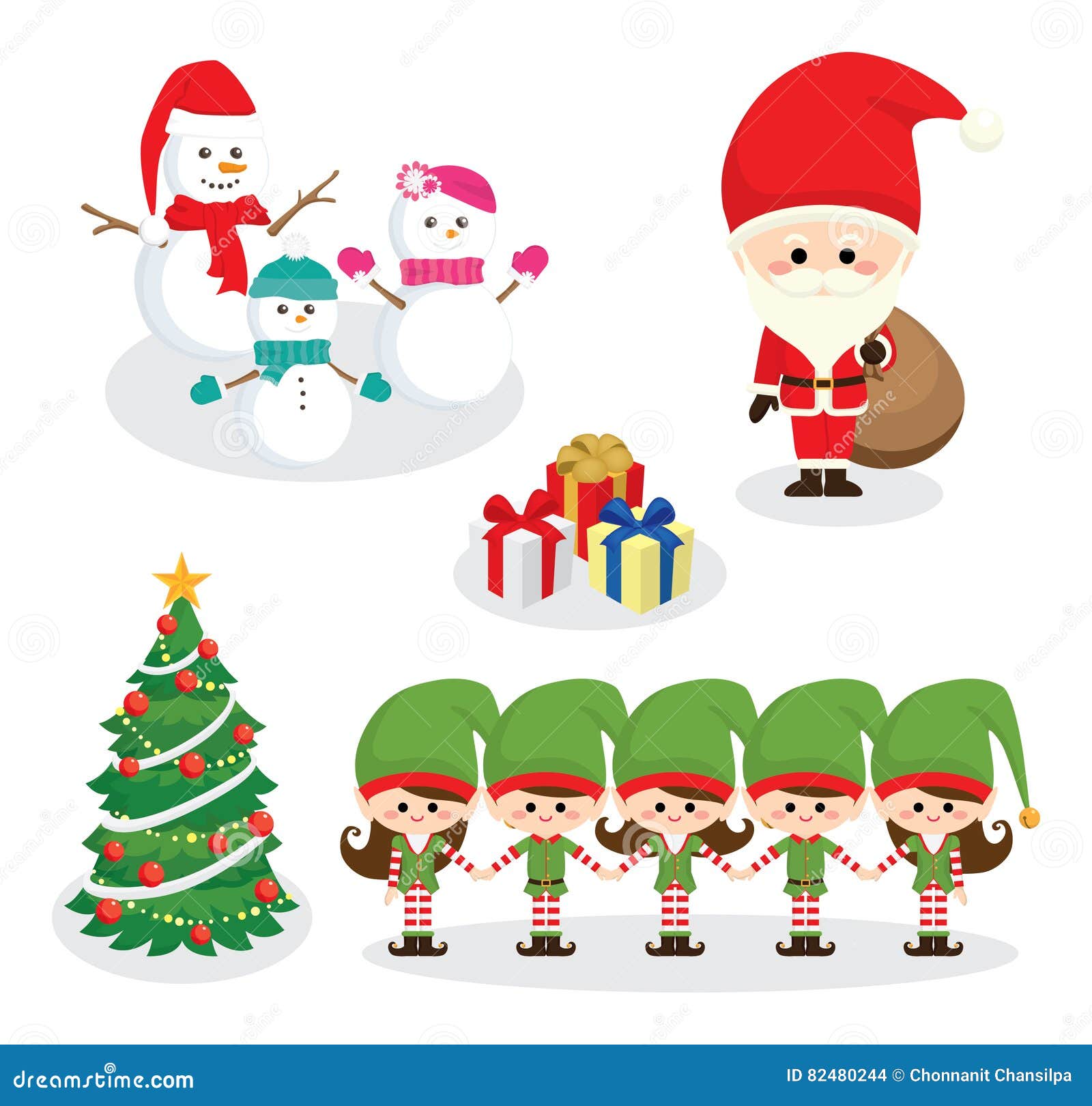 Set of christmas theme stock vector. Illustration of design 82480244