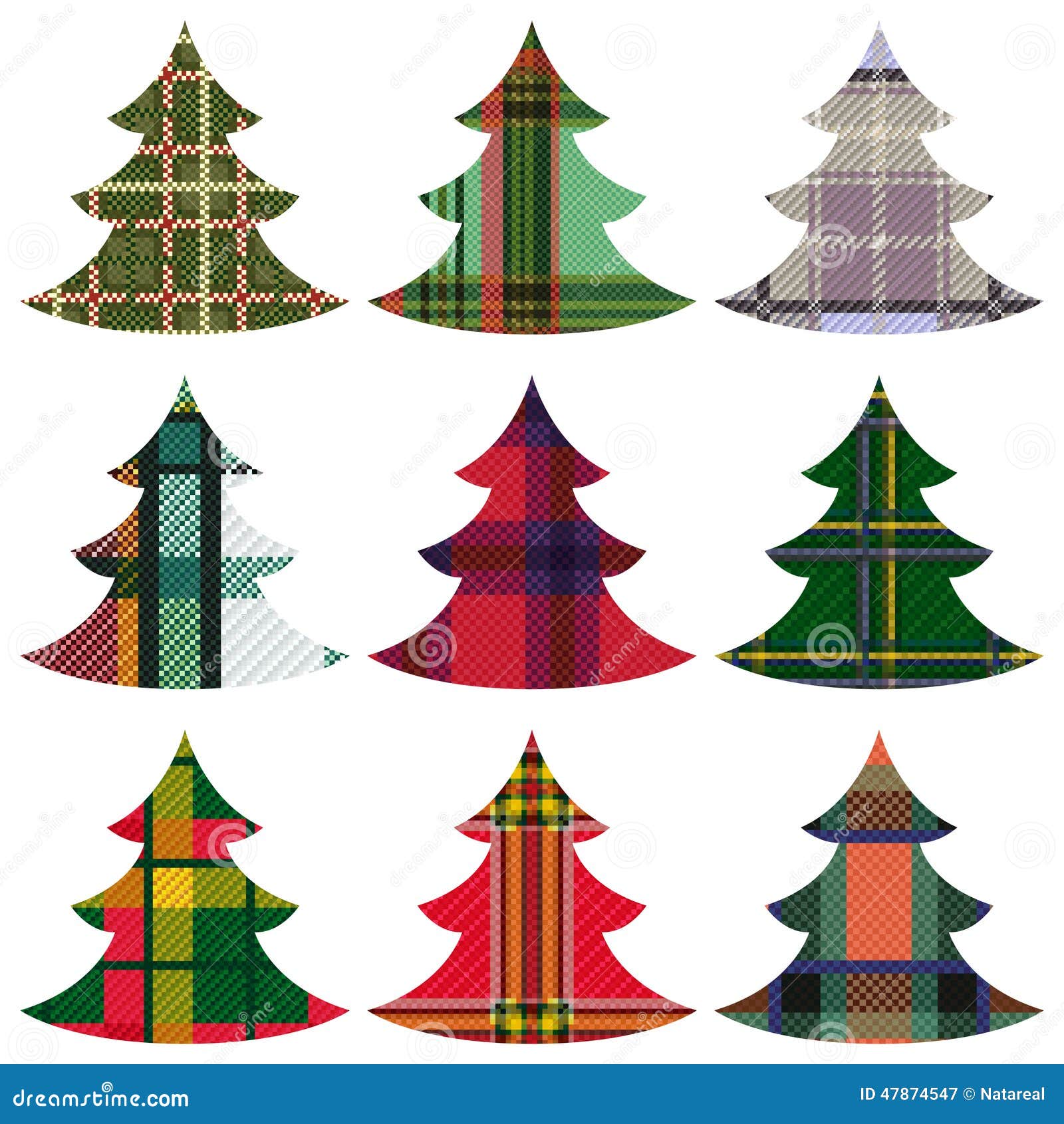 Set of Christmas Trees Using the Celtic Ornament Stock Vector ...