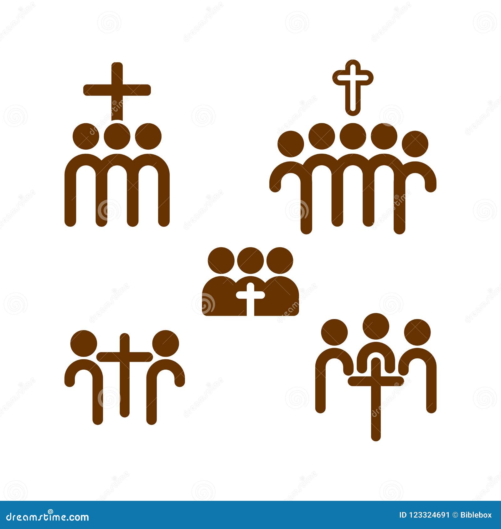 set of church logo. christian fellowship icon.