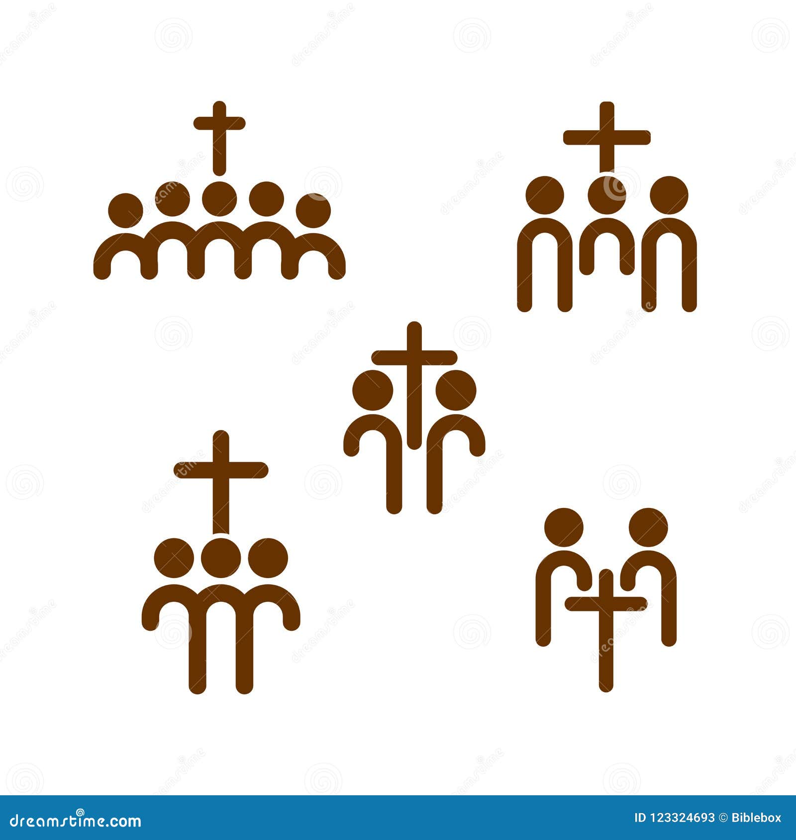 set of church logo. christian fellowship icon.