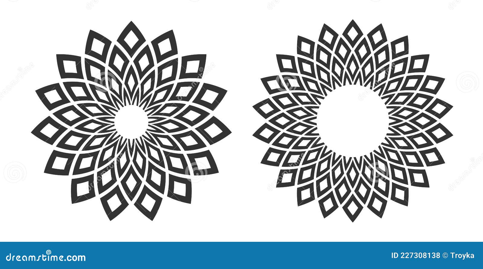 Set of Circle Geometric Patterns. Decorative Design Elements Stock
