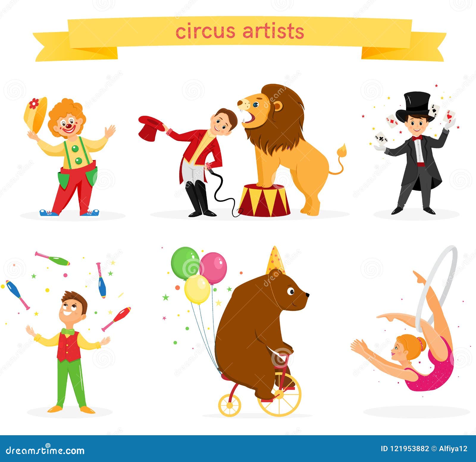 a set of circus artists