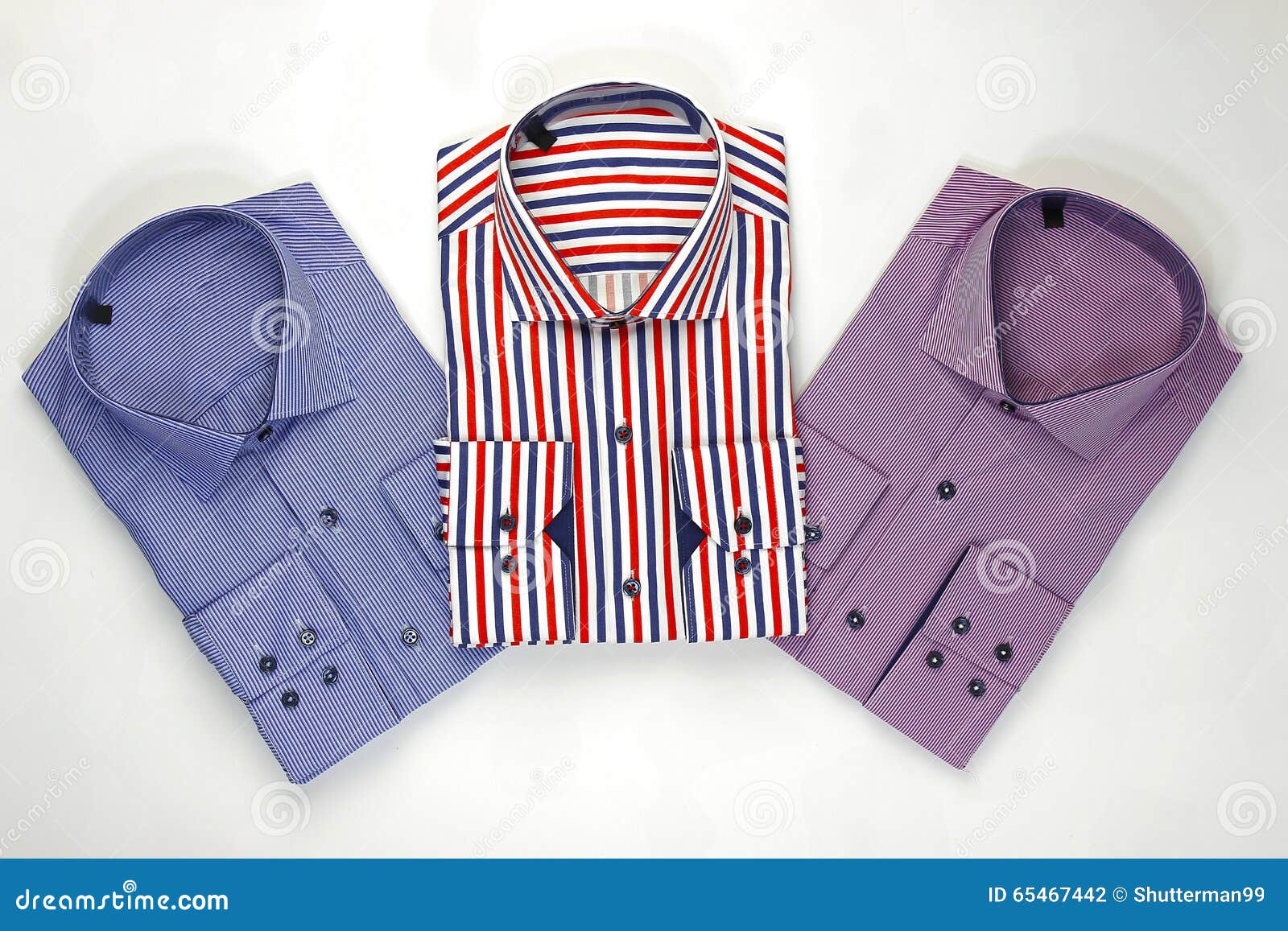 Set Classic Men Shirts on White Stock Photo - Image of object, packed ...