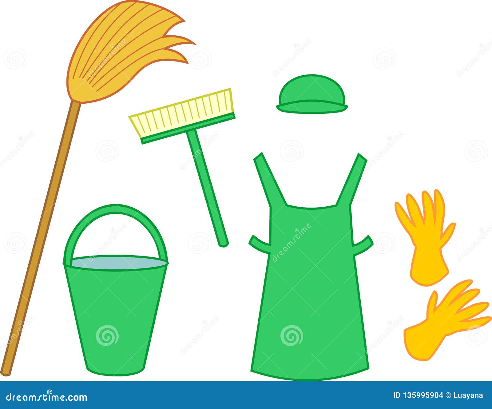 Set of cleaner tools stock vector. Illustration of isolated 135995904